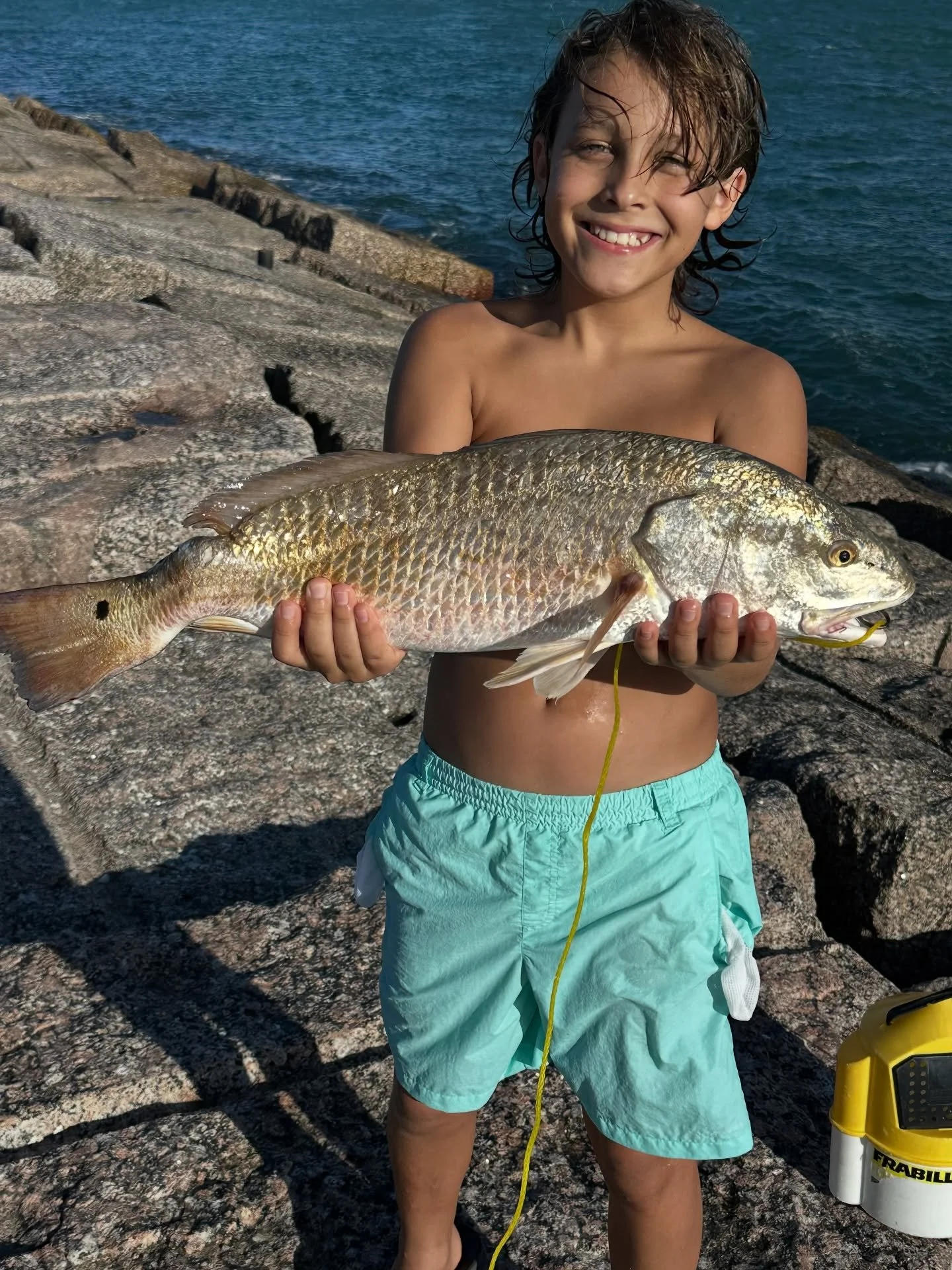 Did I mention the fishing has been on fire in South Texas? Gregory (G3) with his personal best red, and mullet are running at the jetties. Thankful to GOD to be with my FAMILY in this great COUNTRY. Back to work this week on the campaign trail. #kunk