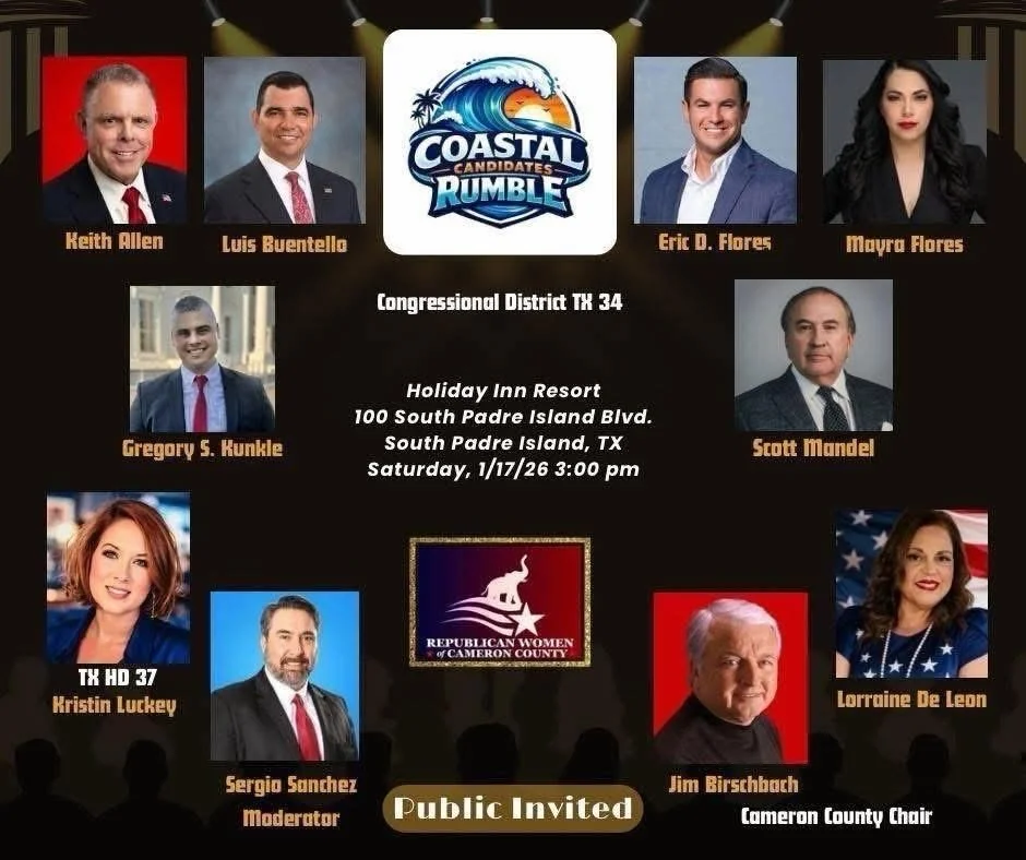 Join your local Laguna Vista Republican Congressional Candidate this Saturday at the Holiday in on South Padre Island to hear why I will be your next congressman in TX-34! Soft candidates are dropping like flies but we remain strong and resilient jus
