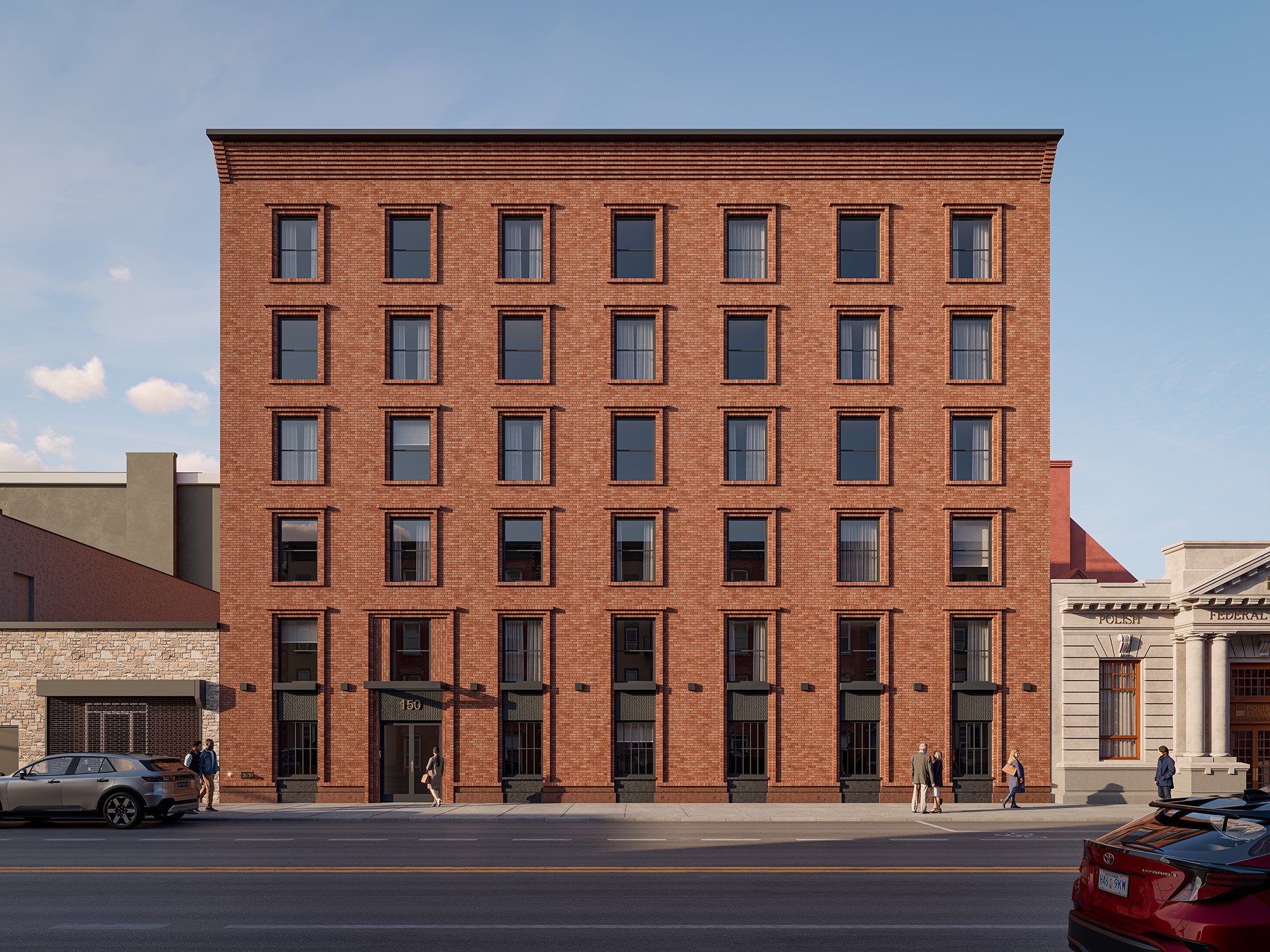 Greenpoint Ave rendering straight on view