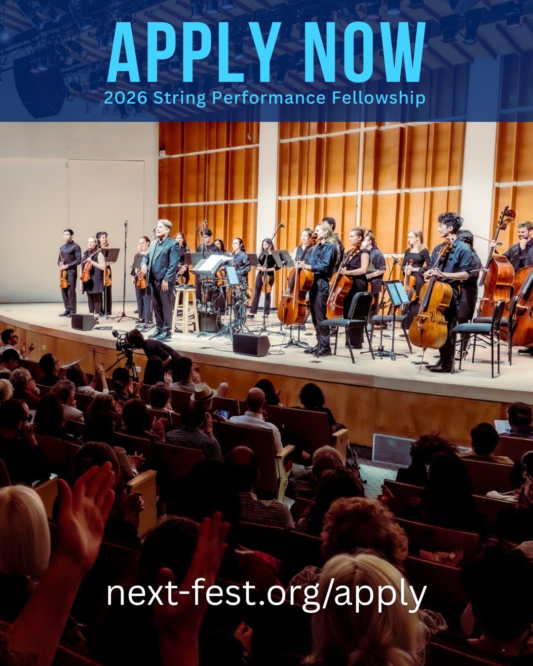 CALL FOR STRING PERFORMANCE FELLOWS! Details ⬇️

Are you a string player (ages 20&ndash;30) craving bold ideas, deep collaboration, and 21st century music in a supportive, career-launching environment? Applications are open for Next Fest 2026!

PRIOR