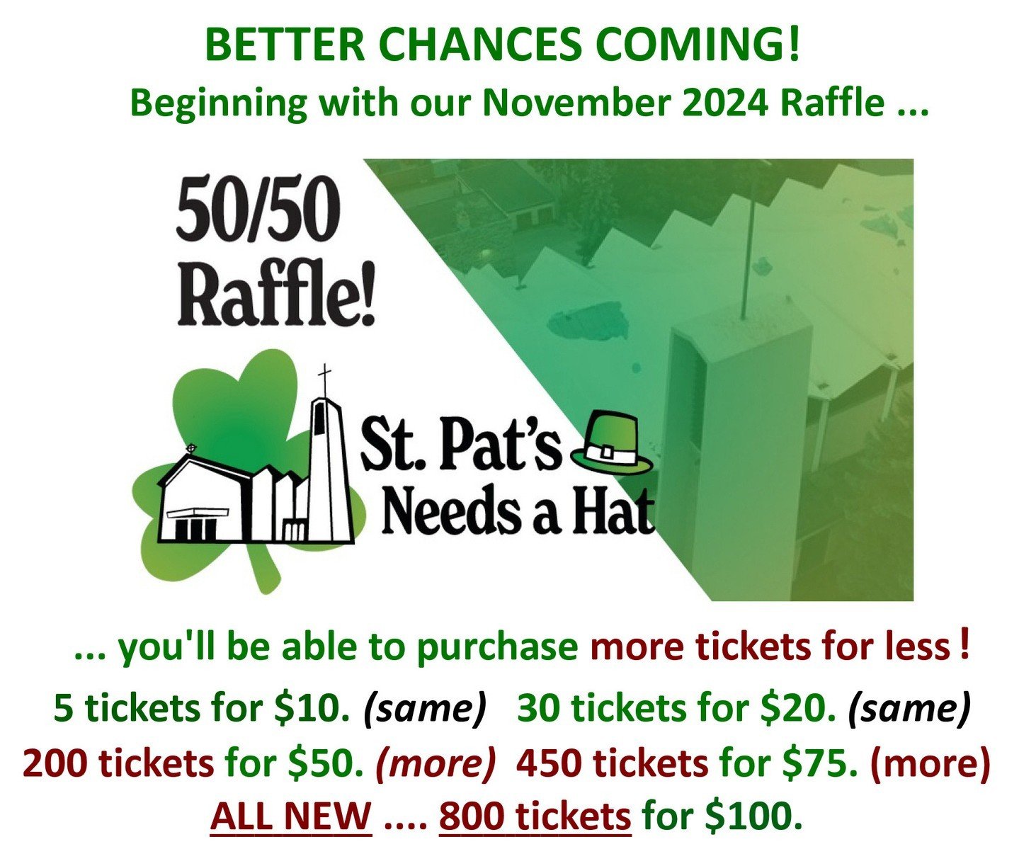 📣 Great News! 📣 We are adding a new category to our Grand Prize Draw in November - 800 tickets for $100. AND you will get more tickets at $50 and $75. 

Tickets can be purchased on our website, the link is in our bio.