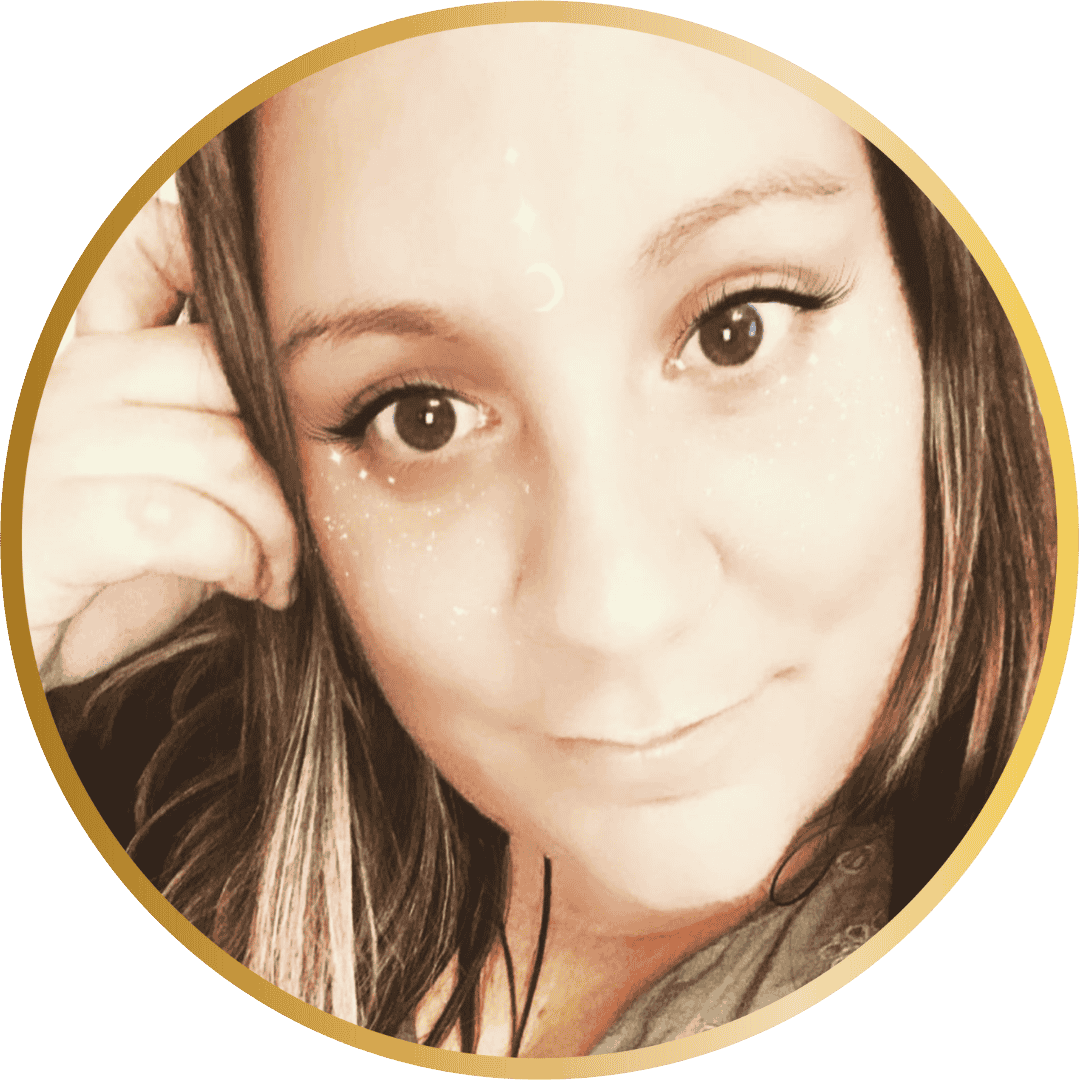 Close up of lady with brown eyes and long hair