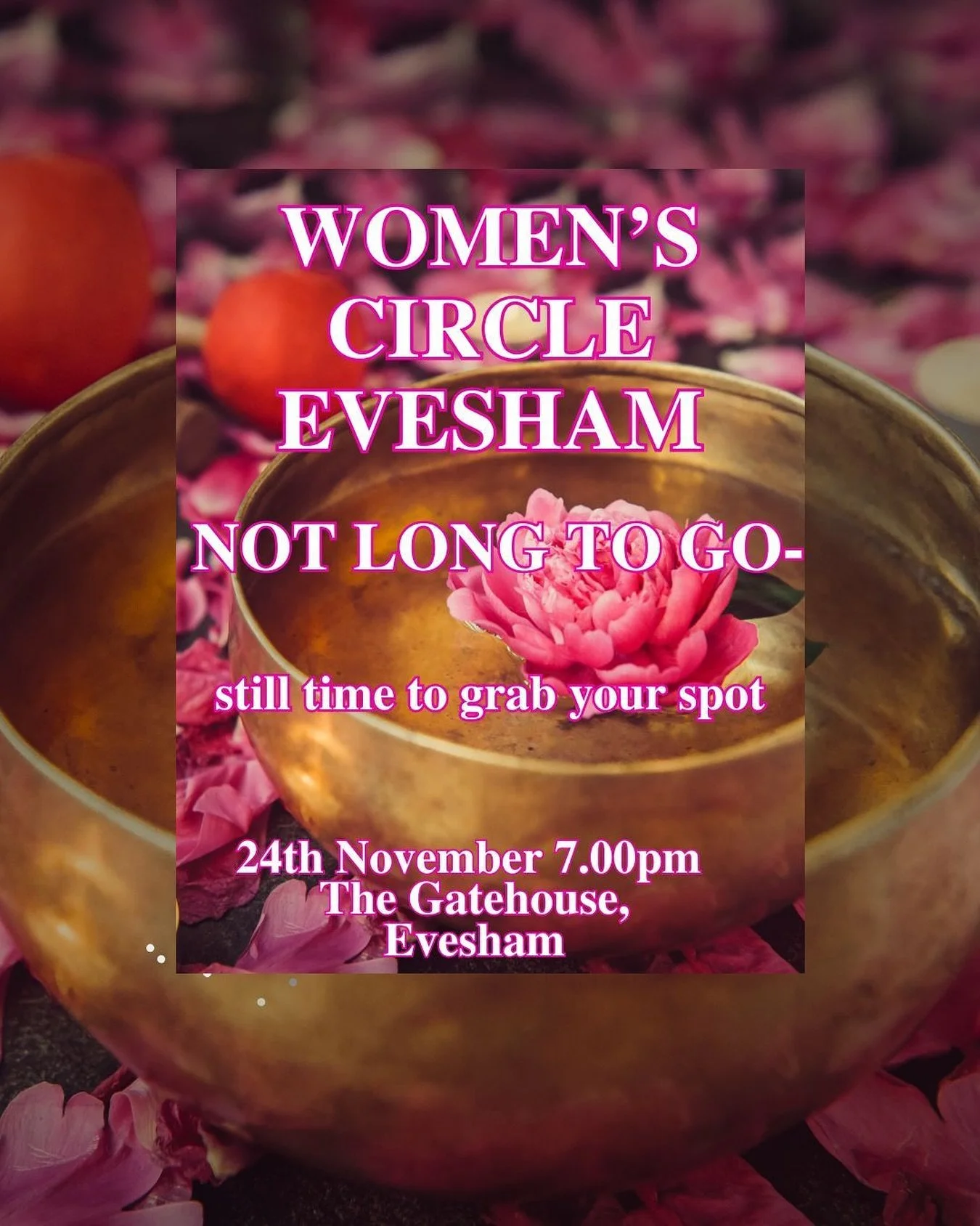 Join @alexbannard and me 24th November for our final event of 2025 - our monthly Evesham Women&rsquo;s Circle 

The theme this month is honouring endings as we head towards the end of 2025 and take a minute to reflect on the year that&rsquo;s passed.