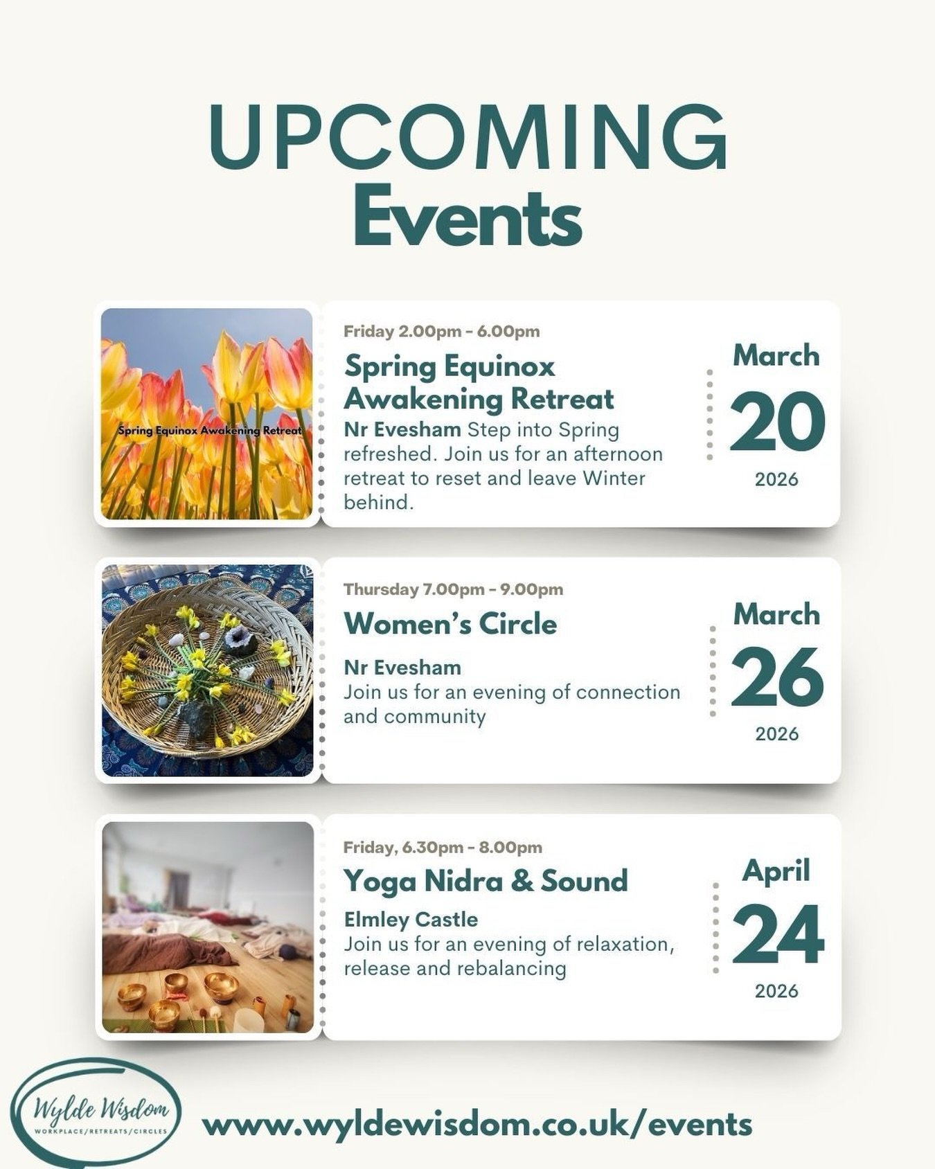 Just back from a fab couple of days in Rome - whilst I recover from all the walking 😂I thought I&rsquo;d update you with the upcoming events that @alexbannard as Wylde Wisdom have coming up soon.

There are 3 spaces left for the retreat on the 20th,