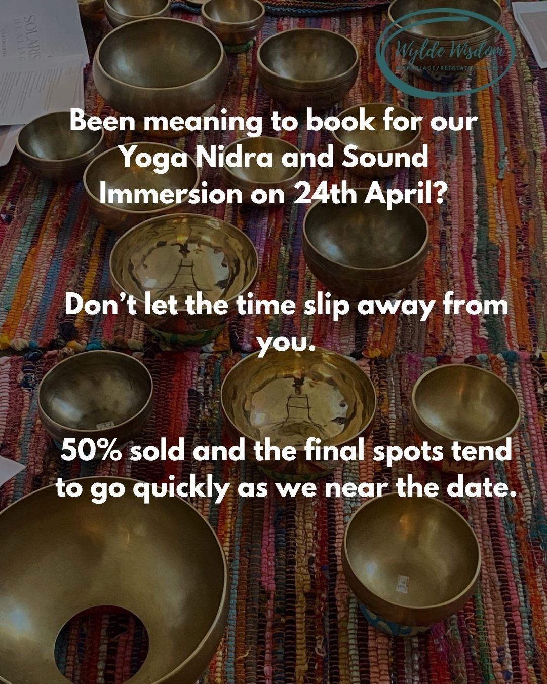 We are halfway full for our upcoming Yoga Nidra and Sound Immersion event.

We are so grateful for everyone who has already secured their spot. This means there are 8 spaces remaining for our evening of deep rest and recalibration on 24th April. 

If