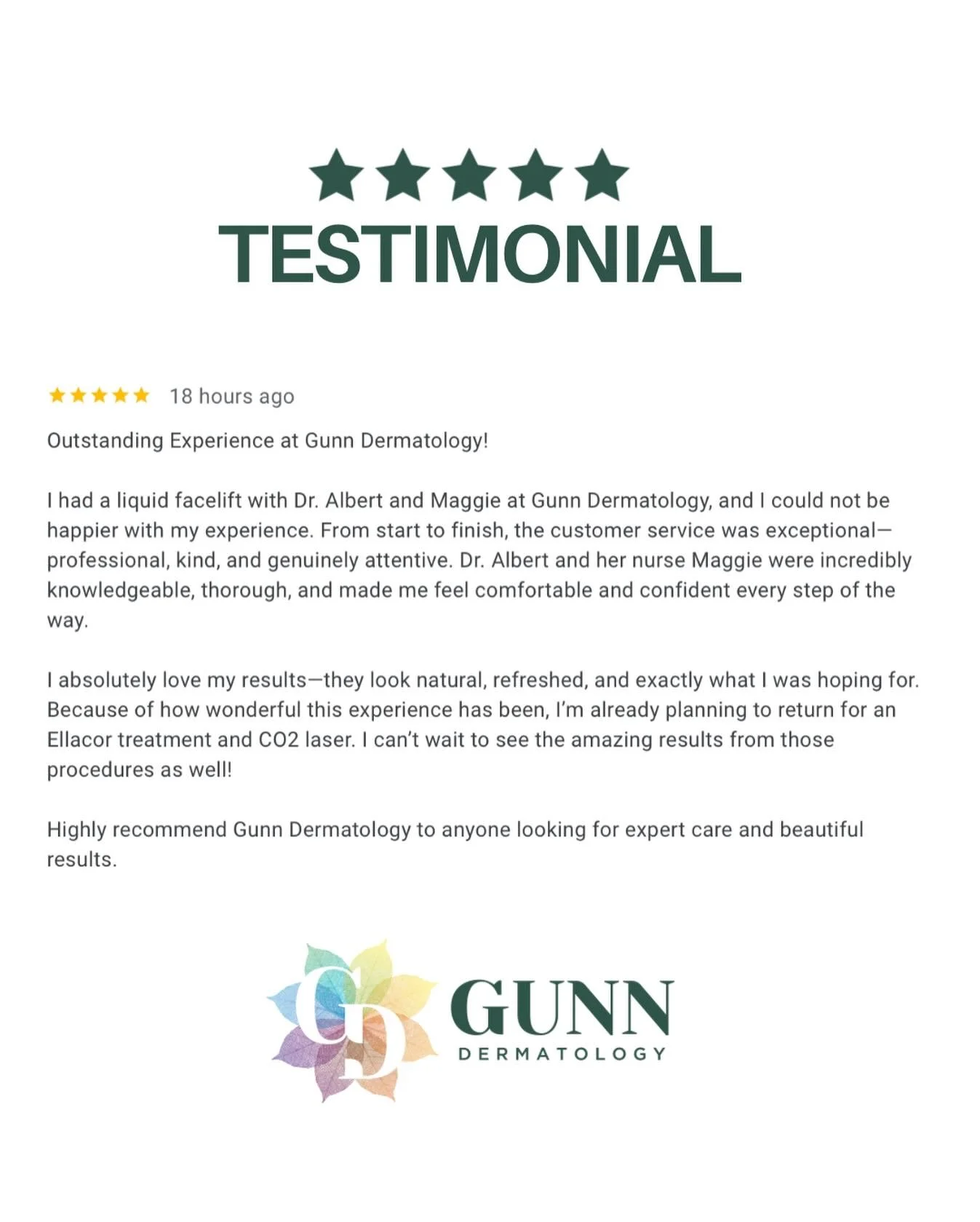 ⭐️⭐️⭐️⭐️⭐️ Natural. Refreshed. Exactly what she wanted.