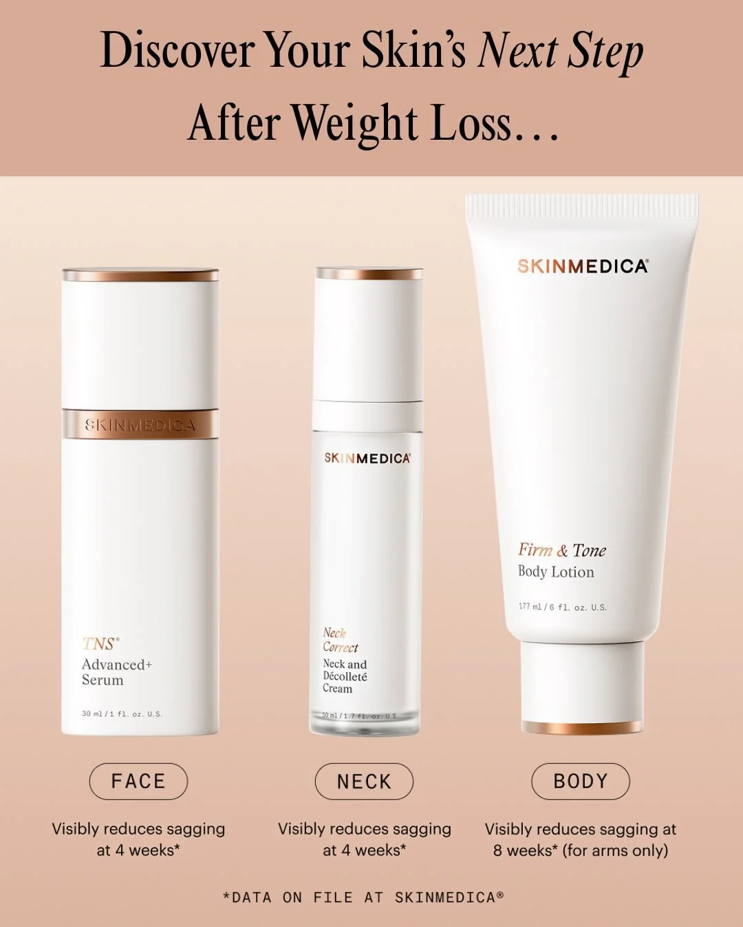 Weight loss can be life-changing&hellip; but your skin may need support along the way. 🤍✨
If you&rsquo;re seeing laxity or less firmness, SkinMedica&reg; is a science-backed next step.

For a limited time, get $50 OFF your choice of:
✔️ SkinMedica&r
