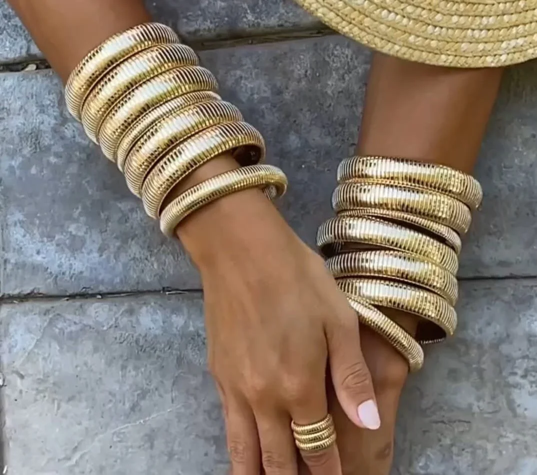 Imani 18Kt Gold Large Flex Bangle Bracelet