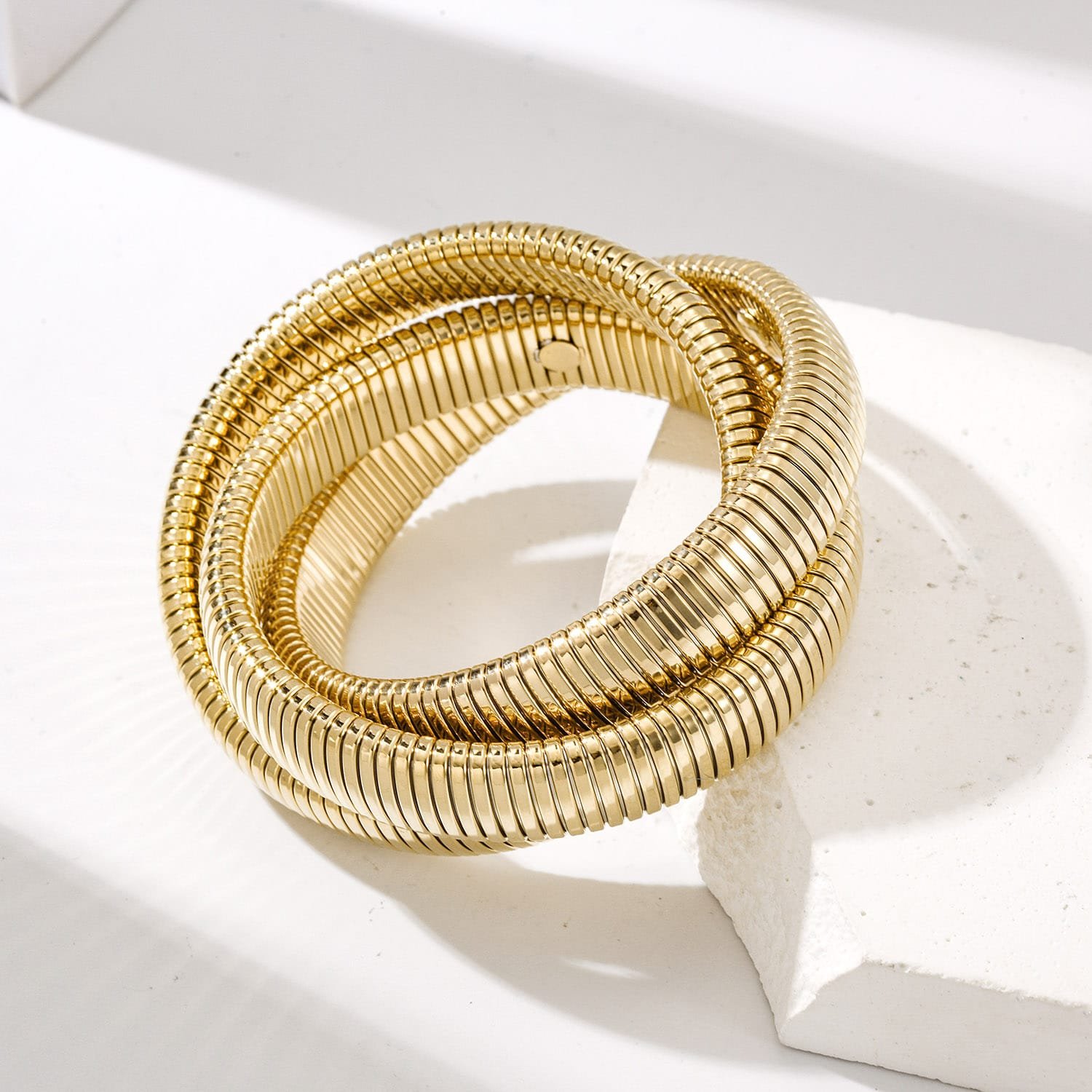 Imani Triple Flex Gold Bangle Bracelet