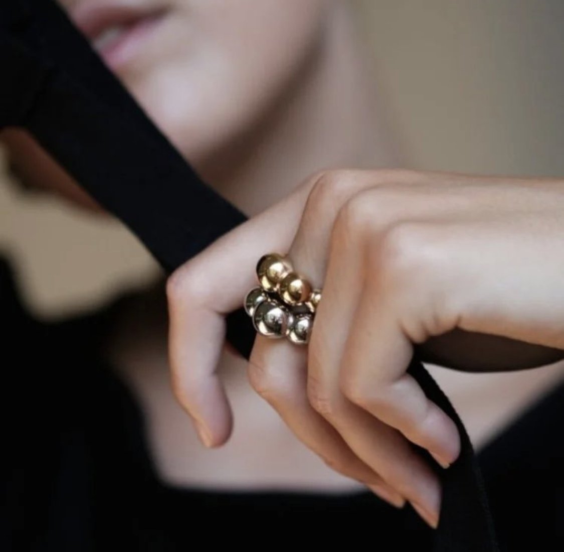 Luna Gold Bubbles Ring