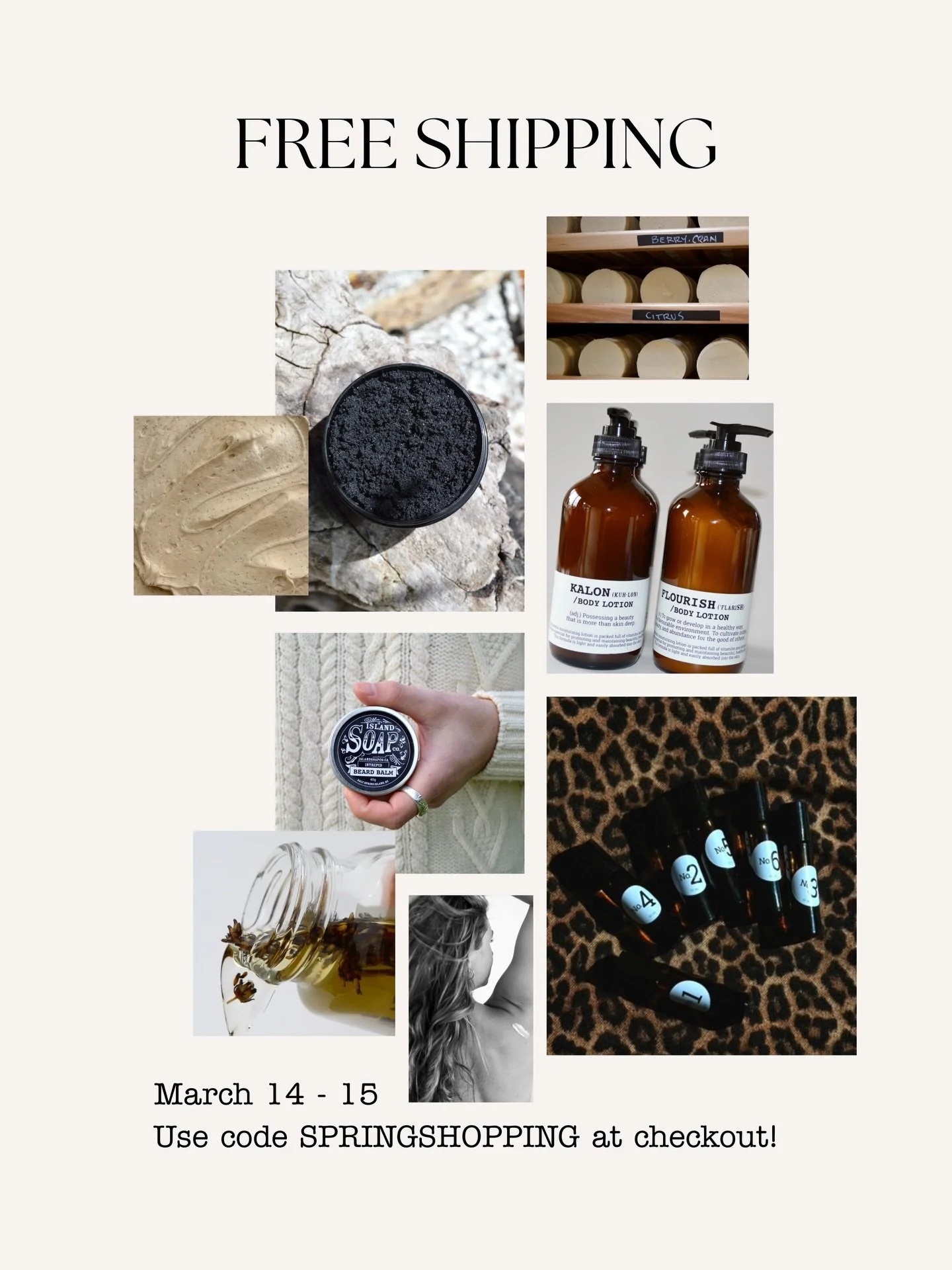 SURPRISE!!!! As a little thank you for all your support lately, we are offering free shipping on all orders placed this weekend 🥰

Use code SPRINGSHOPPING at checkout! 

*No minimum spend required 
*Valid March 14-15
*Code SPRINGSHOPPING must be app