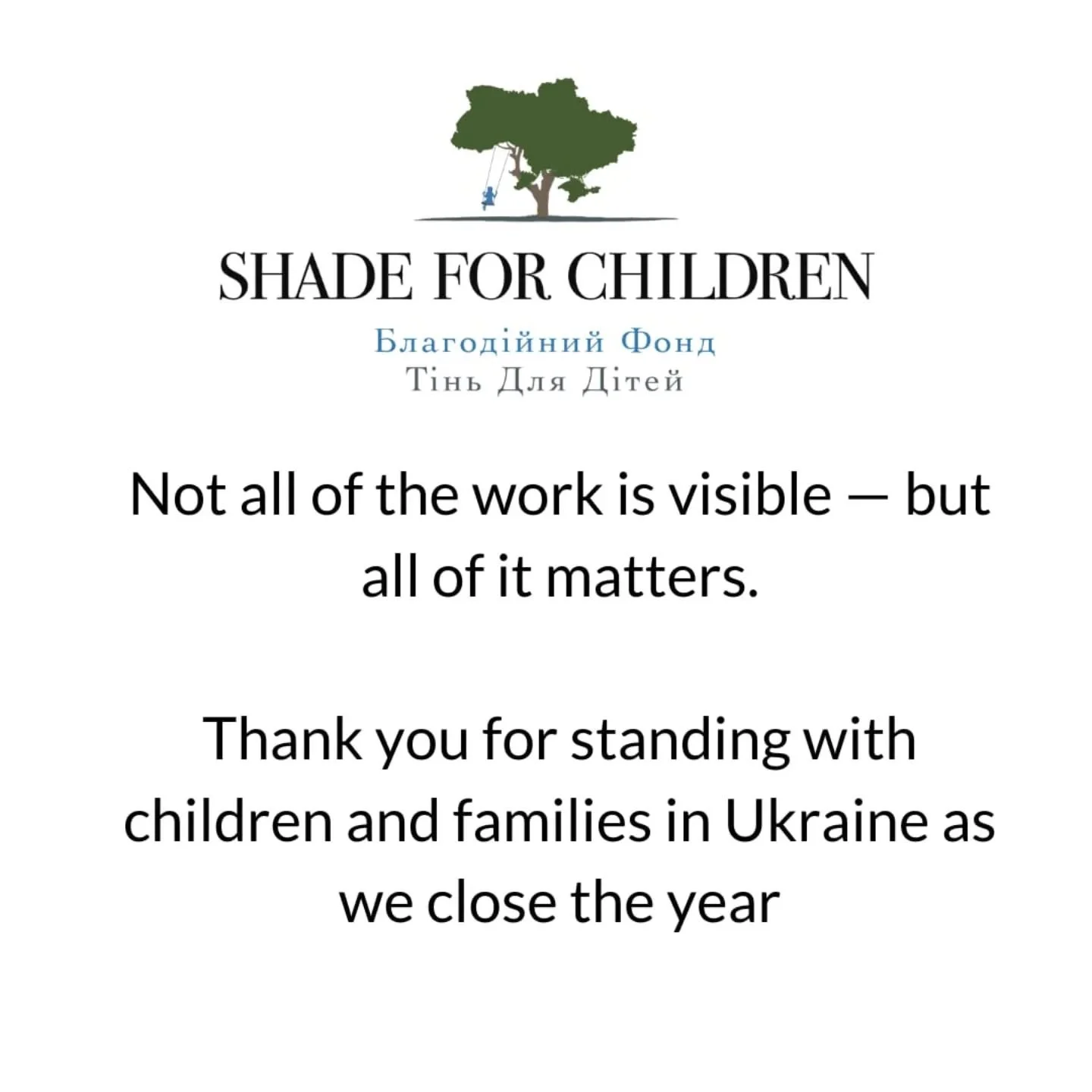 #ShadeforChildren #FamilyBasedCare #ukraineorphans  #childrenbelonginfamilies #endofyeargratitude
