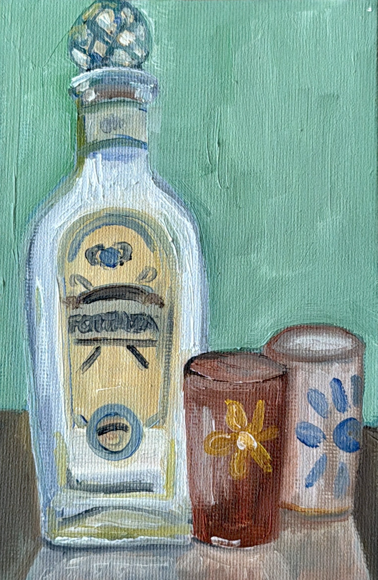 Tequila Fortaleza (SOLD)
-6x4" Oil on Canvas