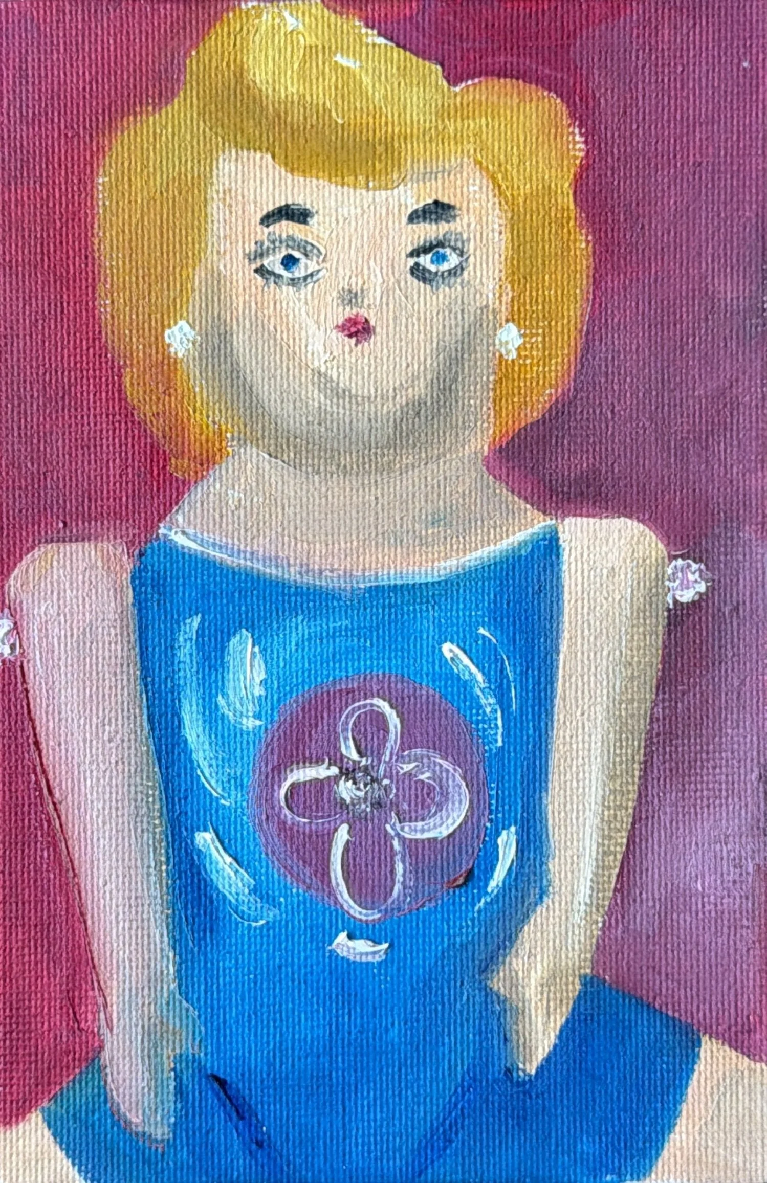 24-Mexican Paper Mache Doll
-6x4" Oil on Canvas $77