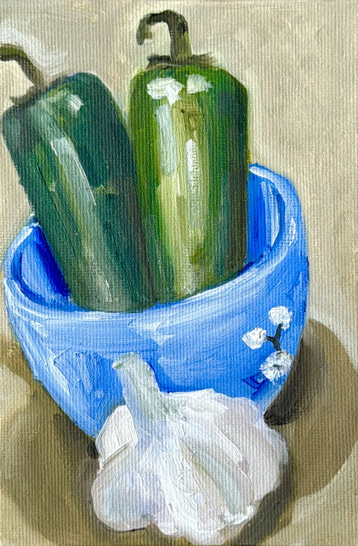 31-Jalapenos and Garlic
-6x4" Oil on Canvas $77