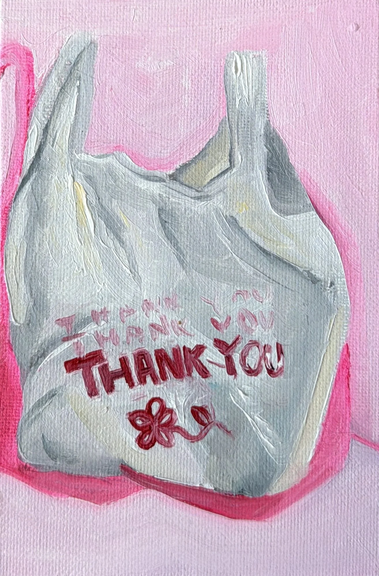 85-Platsic Market Bag
-6x4" Oil on Canvas $77