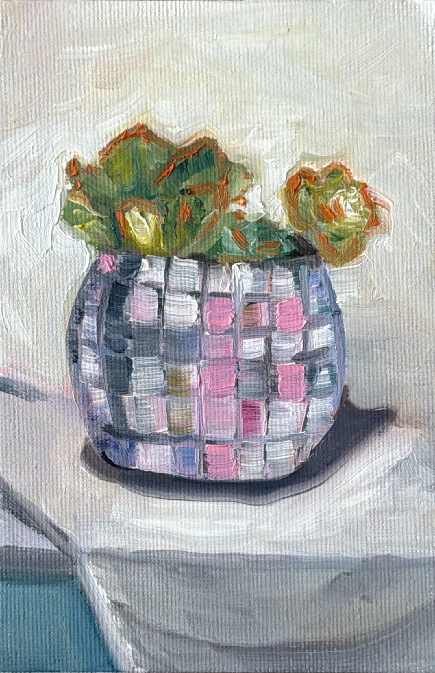 5-Disco Ball and Succulents
-6x4" Oil on Canvas $77