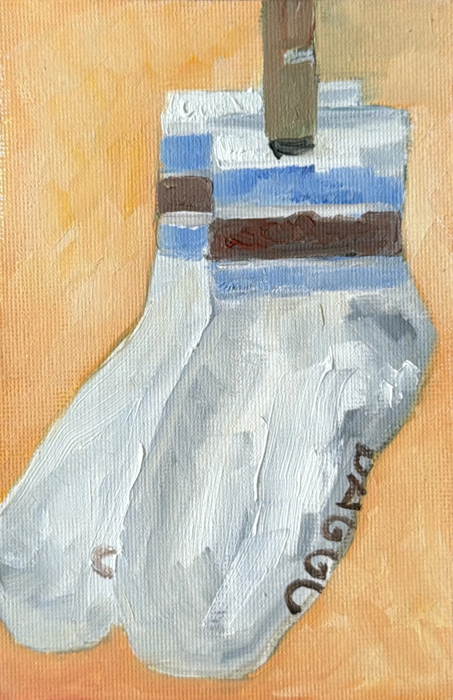 20-Baggu Socks
-6x4" Oil on Canvas $77