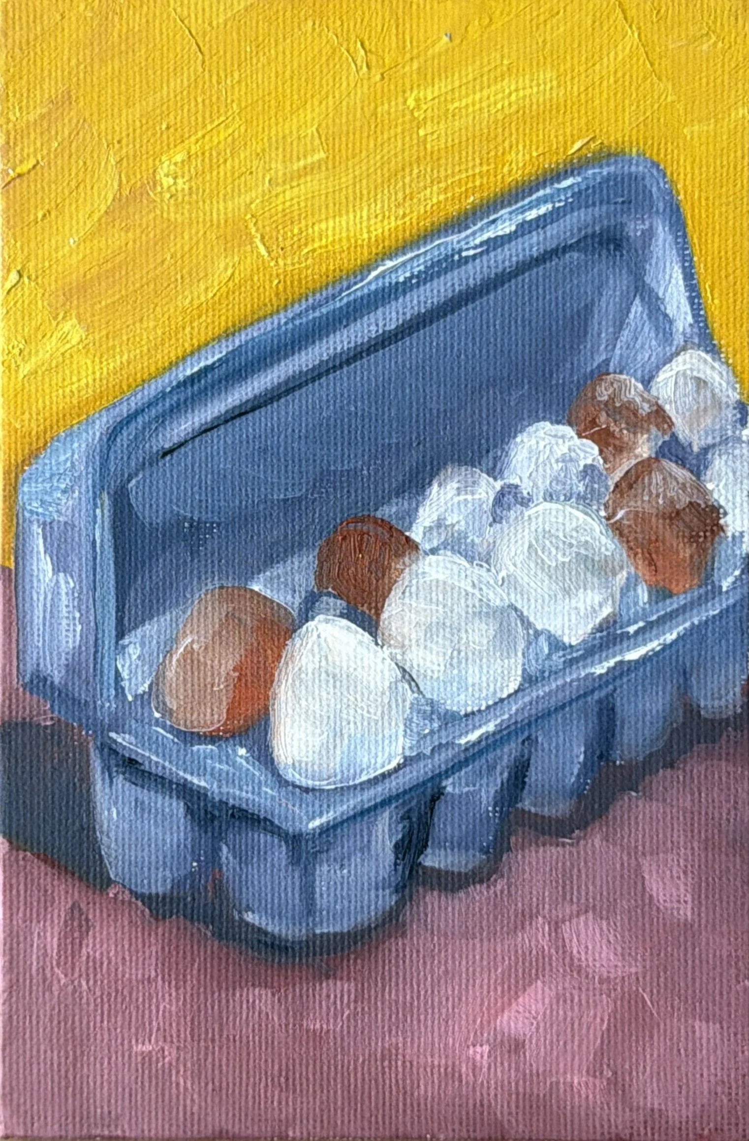 12-Egg Carton (SOLD)
-6x4" Oil on Canvas \