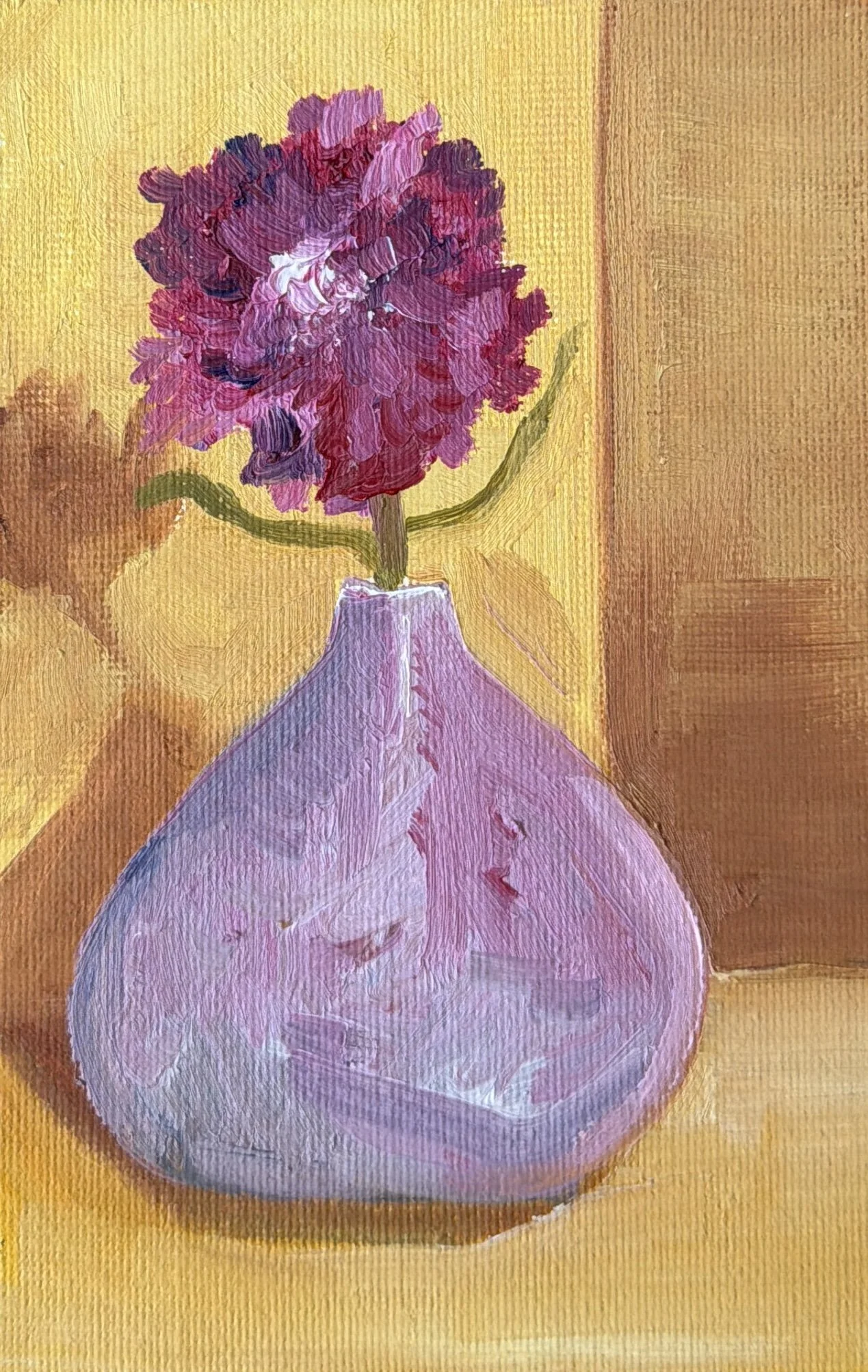 75-Pink Flower Vase With Carnation
-6x4" Oil on Canvas $77