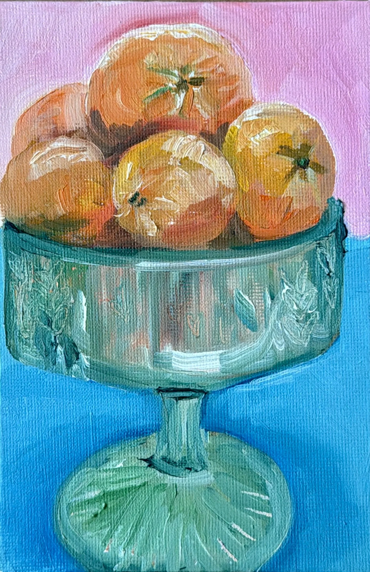 44-Cuties in Green Vase (SOLD)
-6x4" Oil on Canvas 