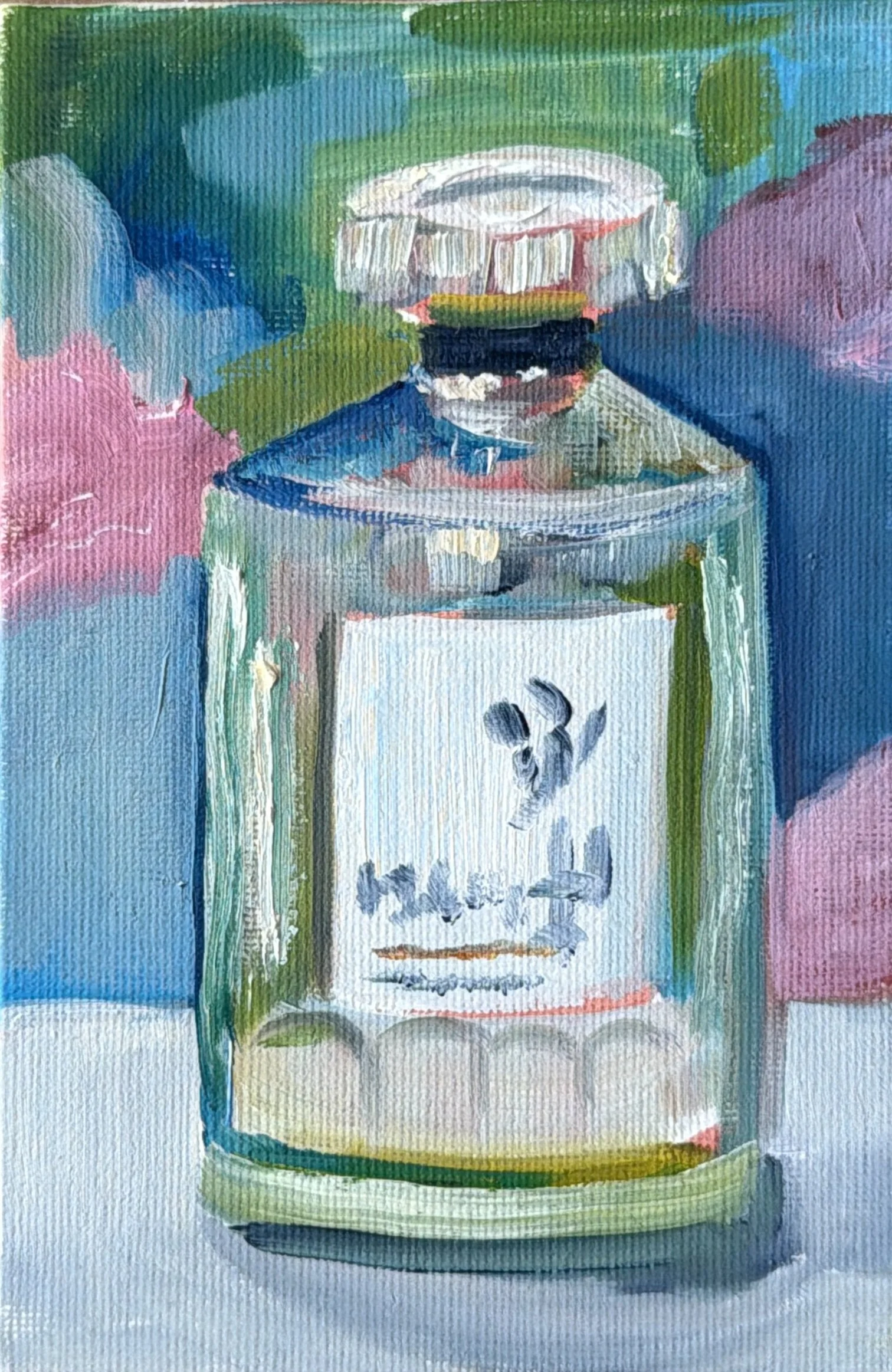 3-Suntory Whiskey Bottle
-6x4" Oil on Canvas $77