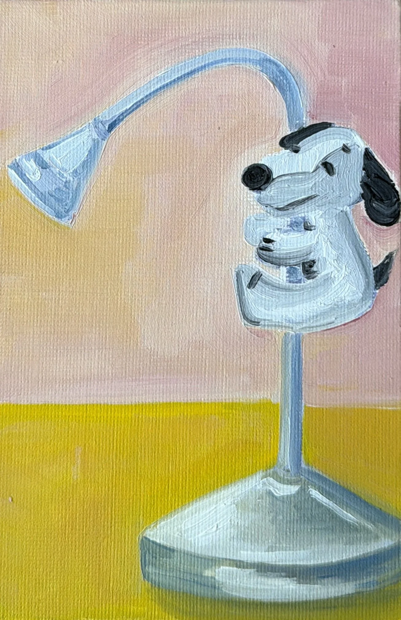 73-Snoopy on a Lamp
-6x4" Oil on Canvas $77