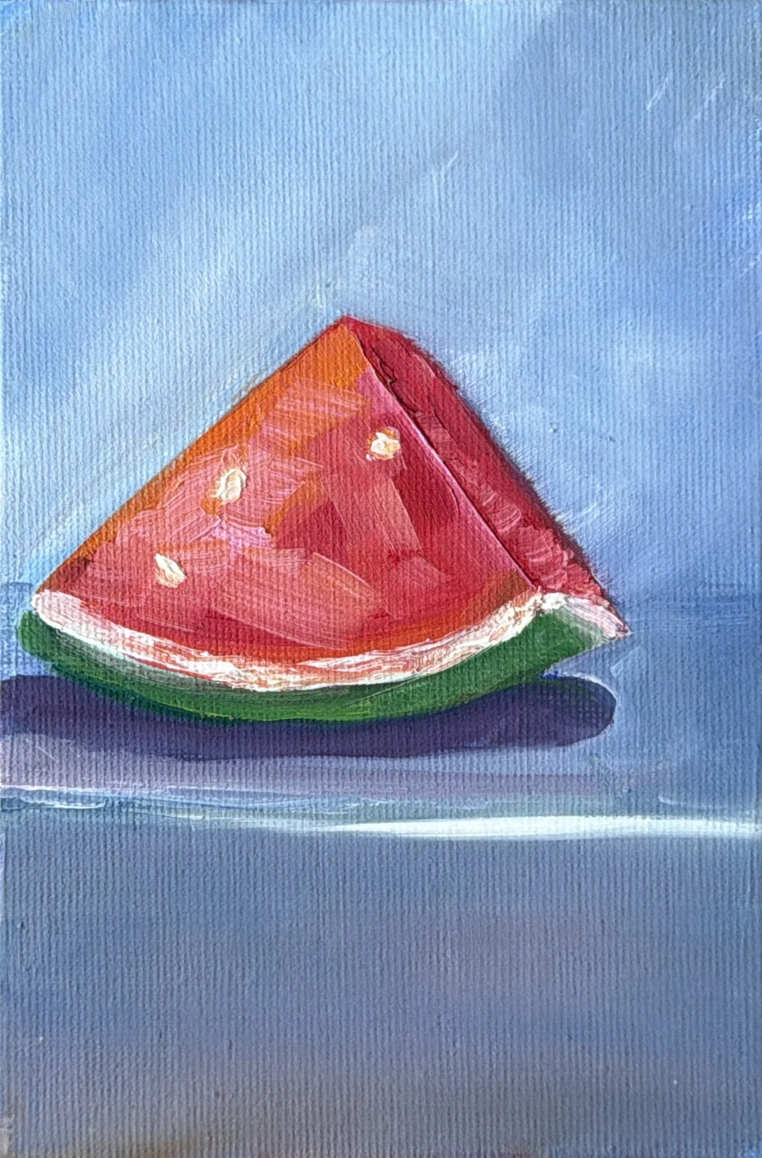 6-Watermelon Slice
-6x4" Oil on Canvas $77
