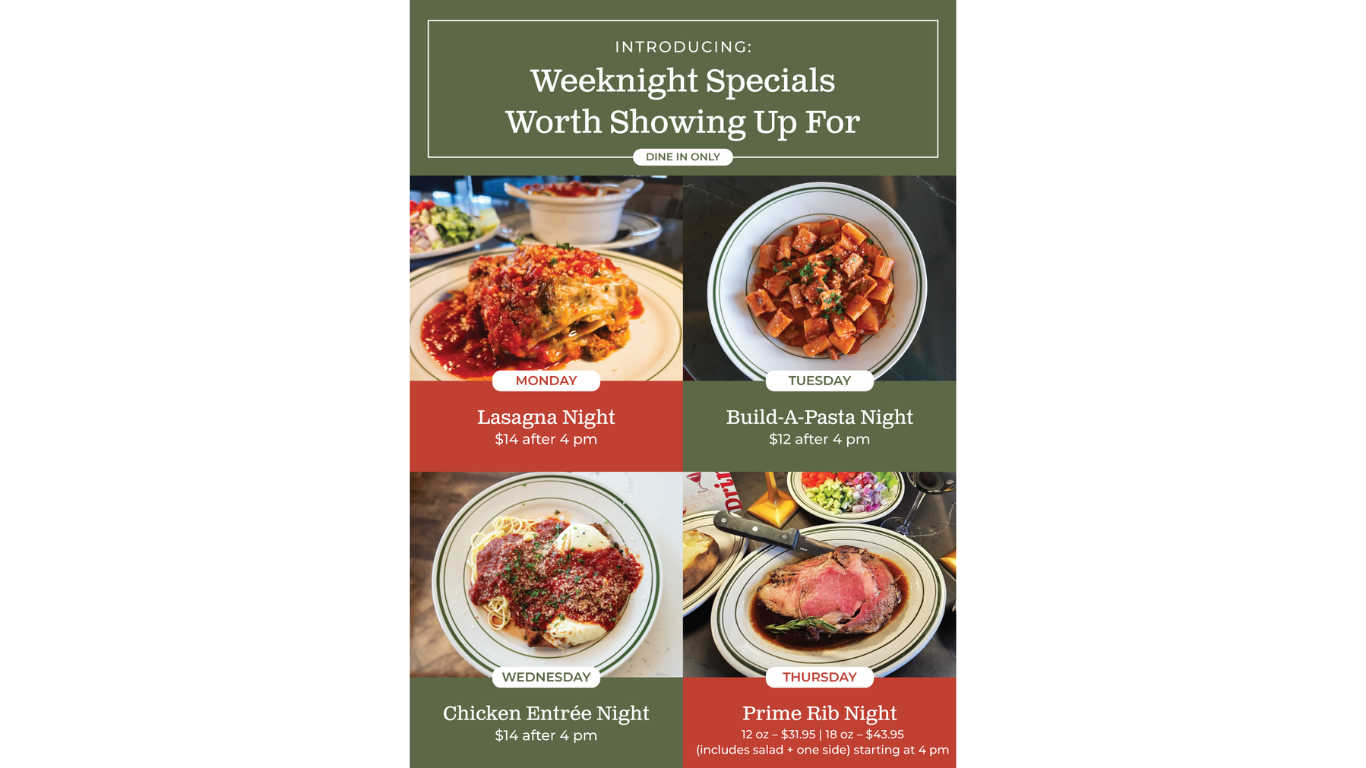 Weekday Specials at Casa Lu Al