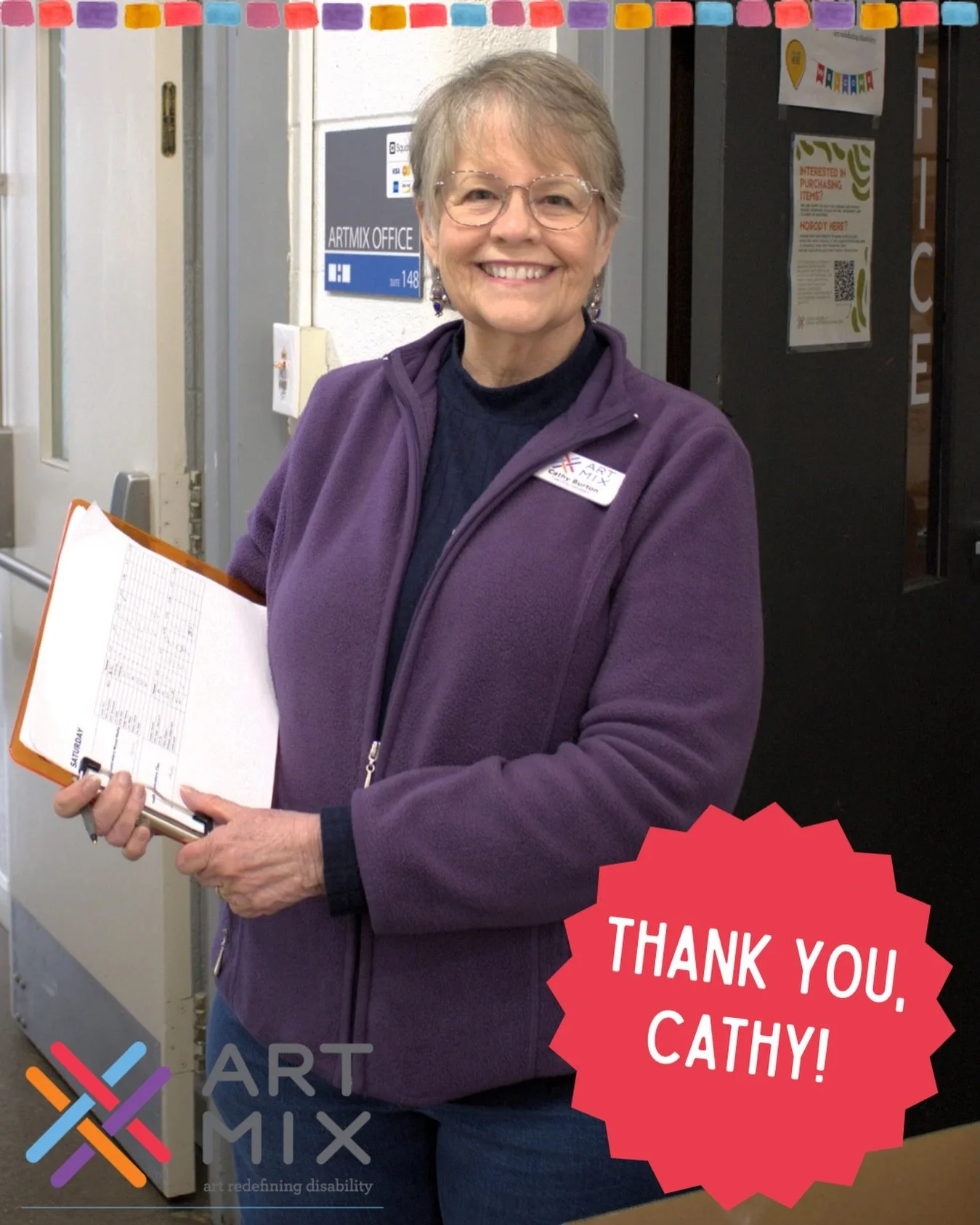 Thank you, Cathy! 

A big thank you to Cathy for helping with Community Class check-in this past session! 

You can often spot her at the door greeting and checking in artists, and sharing updates with a smile. Cathy&rsquo;s time, attention, and posi
