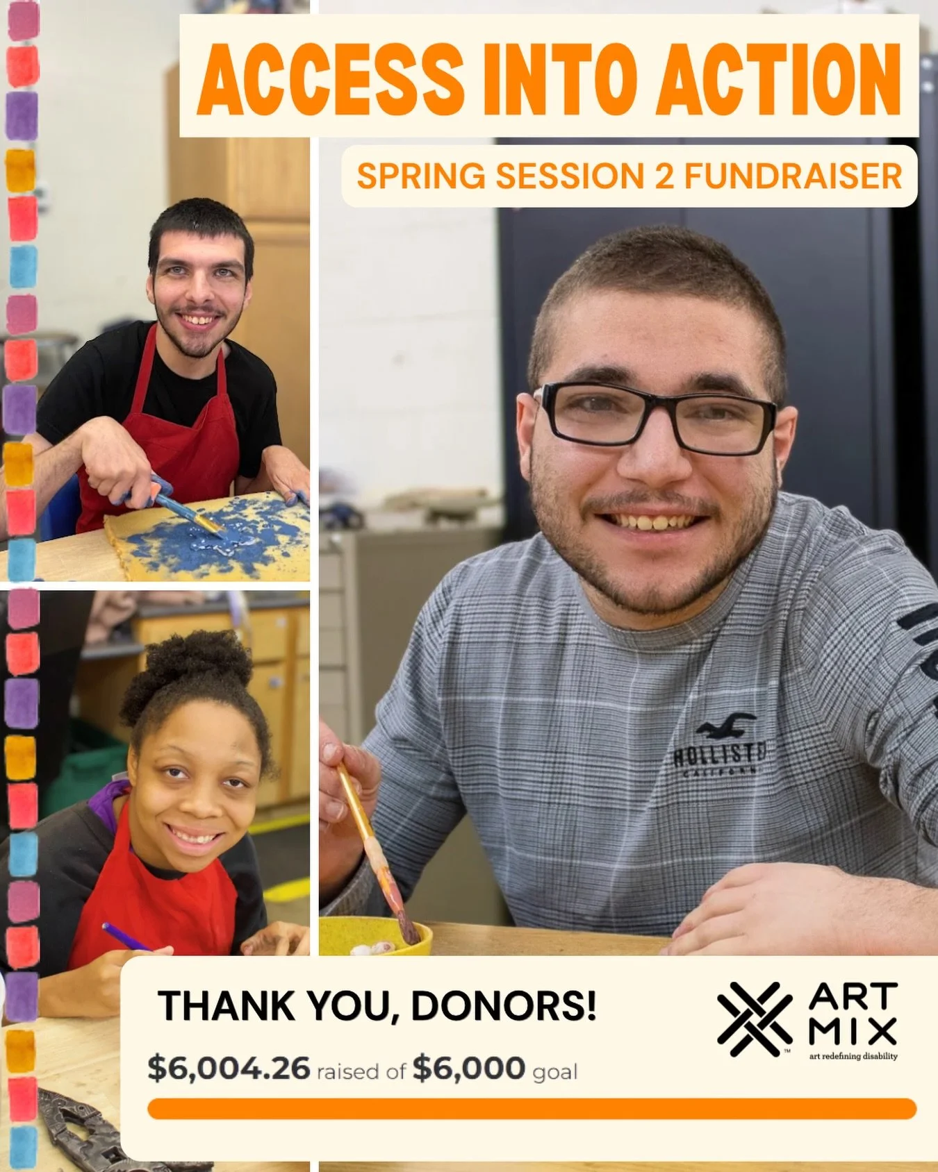 25 donors. Over $6,000 raised. Thank you 💜

With the help of our amazing community, we met our goal! 🎉👏🏼✨

Thank you to everyone who donated and shared our mission of creating accessible art for all!