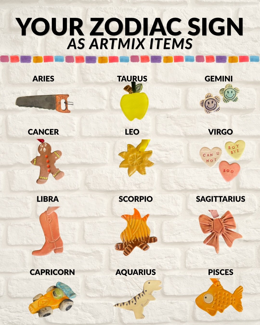 Which ArtMix item did you get? 👀✨

Come see yours in person by visiting our gallery! 

#ArtMixGallery #ZodiacSign ArtMixIndy