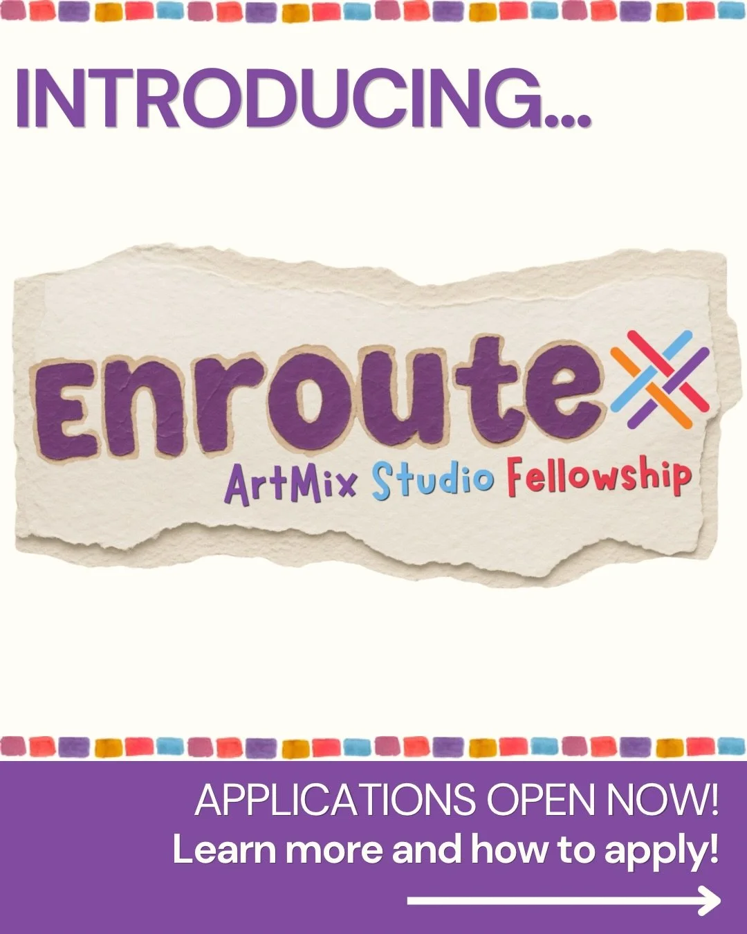 Introducing&hellip; Enroute: ArtMix Studio Fellowship 🎉✨💜

We are so excited to finally introduce Enroute- a brand new studio pilot program designed specifically for emerging artists with disabilities to explore their artistic identity, creativity,