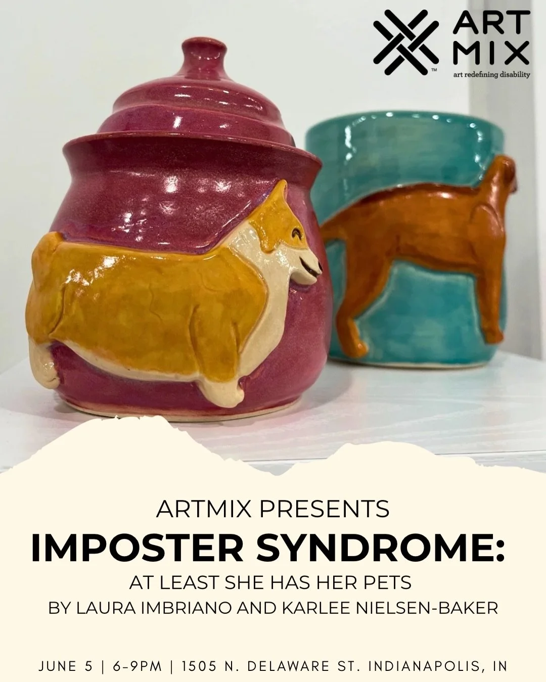 ArtMix Presents&hellip; Imposter Syndrome: At Least She Has Her Pets 🐾

Join us for June First Friday as we debut a new collaborative exhibit by longtime friends and artists Laura Imbriano and Karlee Nielsen-Baker.

Through artwork inspired by their