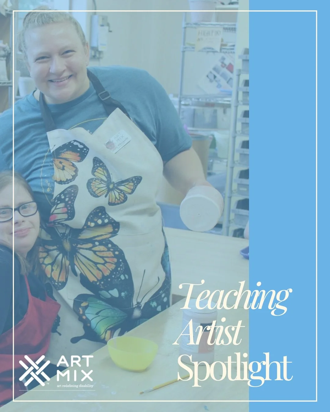 This month we are featuring Teaching Artist and Studio Manager: Laura Imbriano 🎉💜

Laura first became involved with ArtMix in 2016 through a service learning partnership with the University of Indianapolis. What started as volunteering in Community