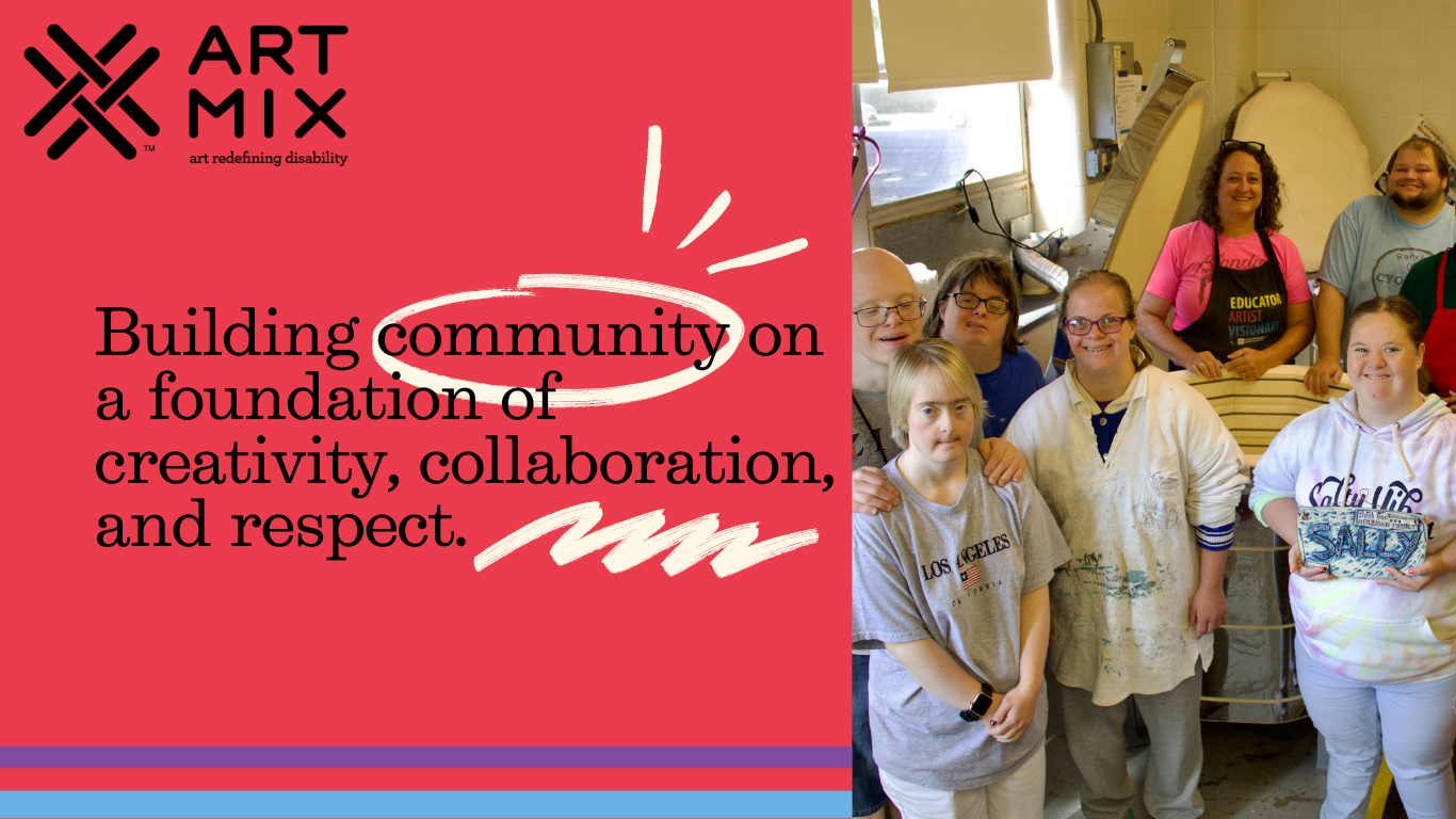 An image of artists smiling in front of a kiln