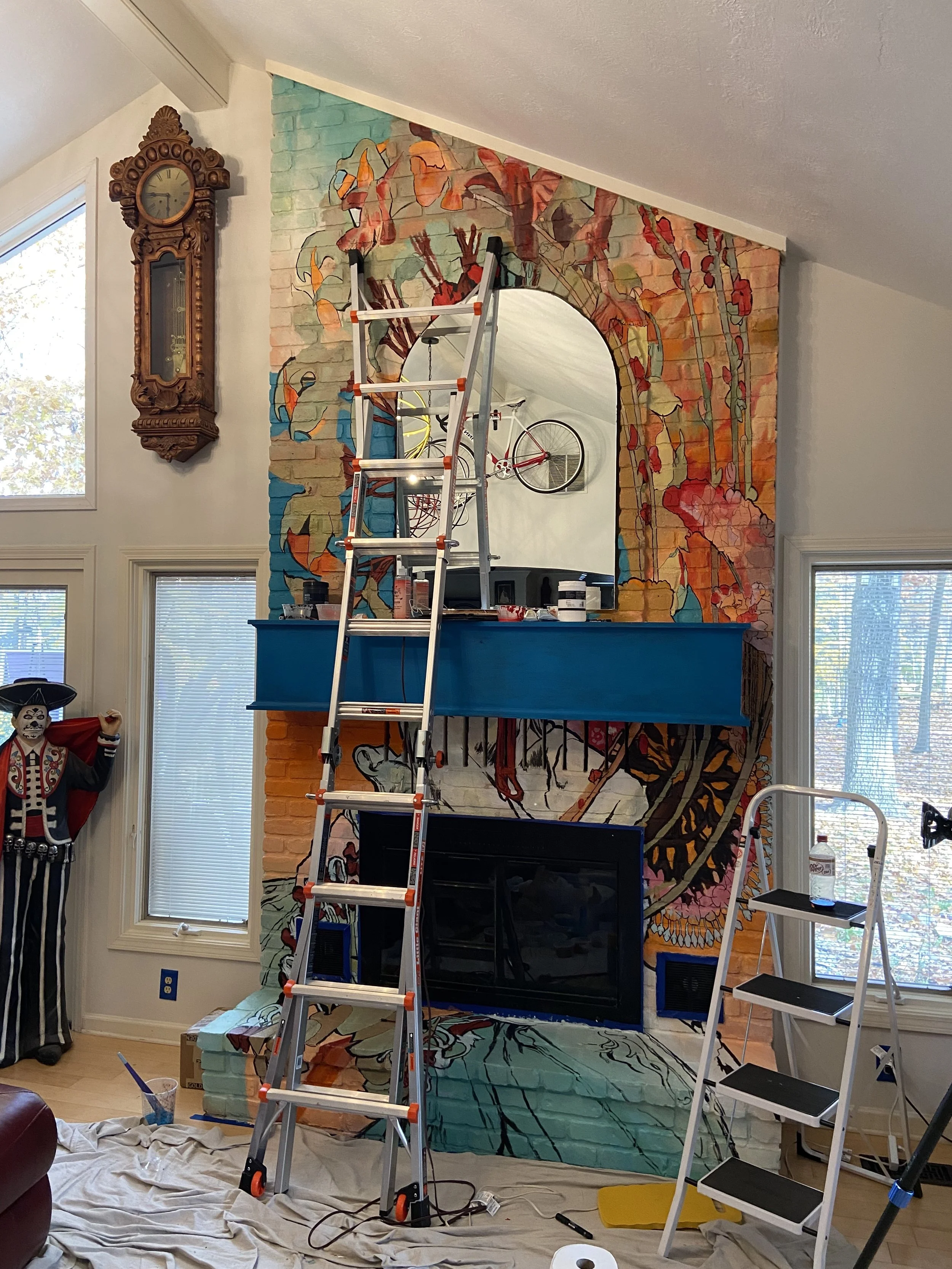 Mucha Fireplace Mural Almost Finished.jpg