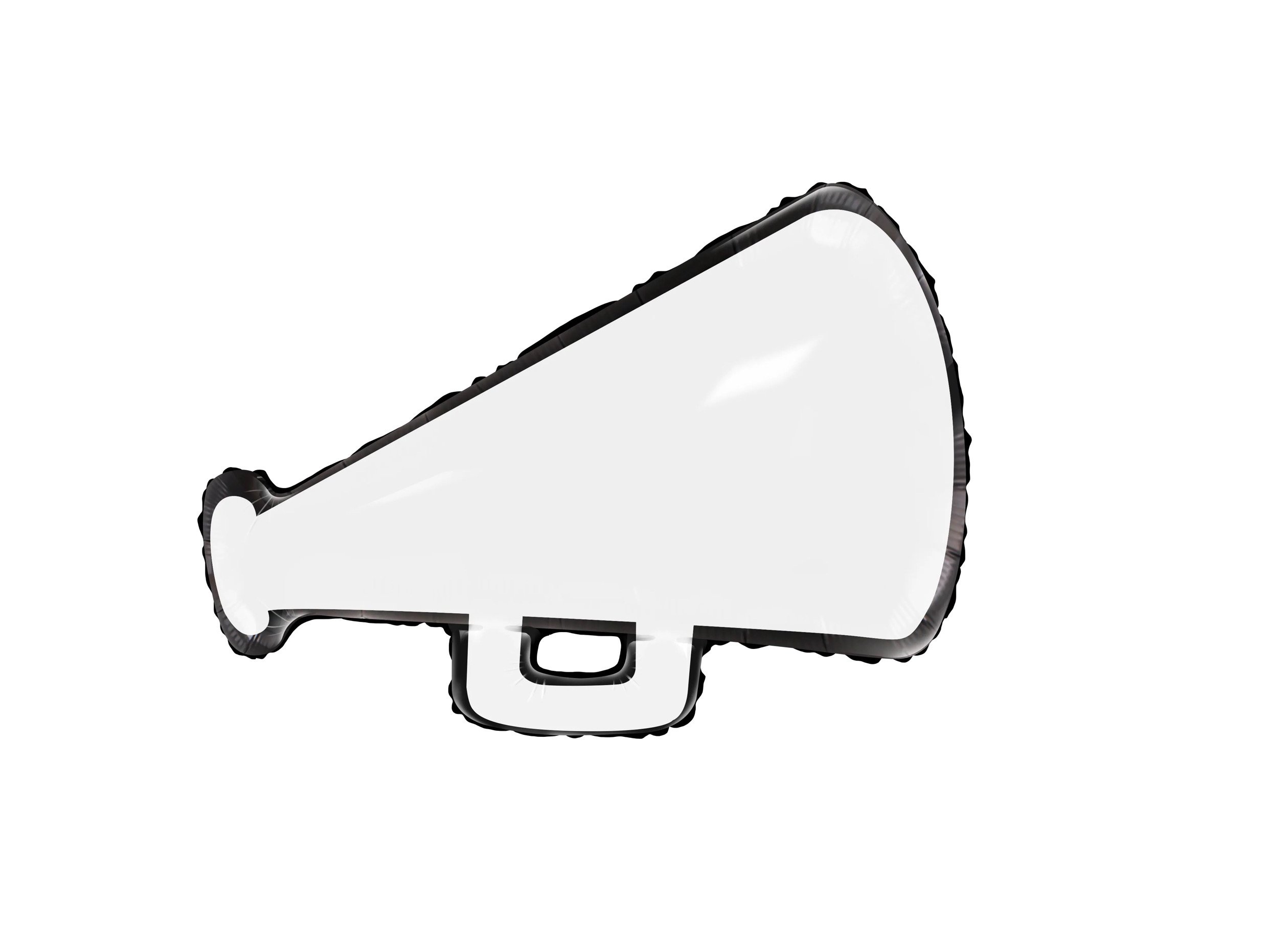 White Cheer Megaphone Balloon 27"