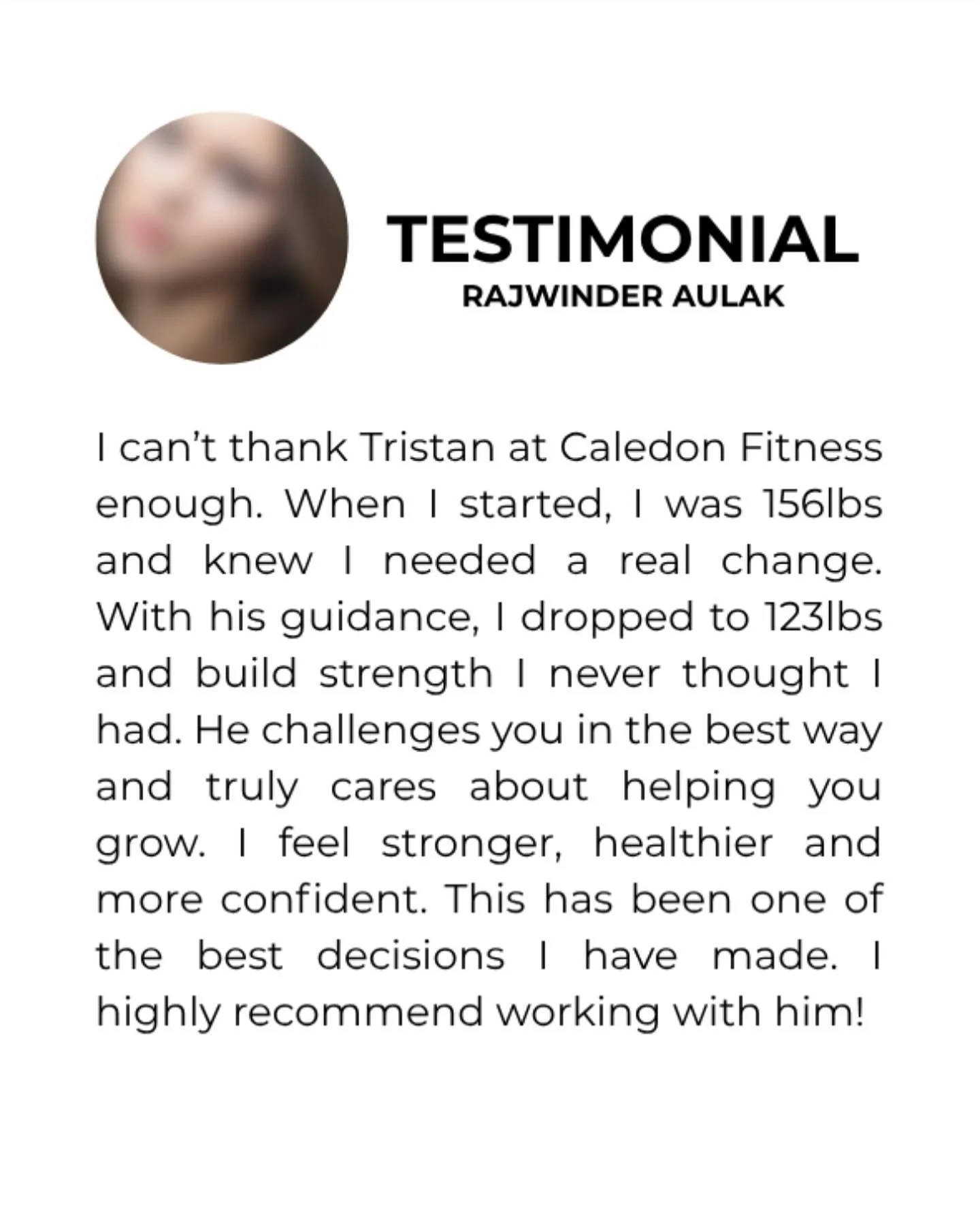 Testimonial from our client Rajwinder!
