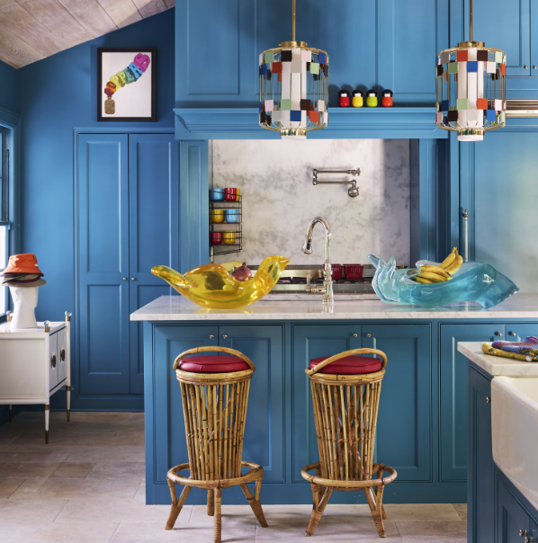  House Beautiful UK - From the Devil Wears Prada to your living room: Cerulean blue is back and it instantly lifts any space. Design via Jonathan Adler  