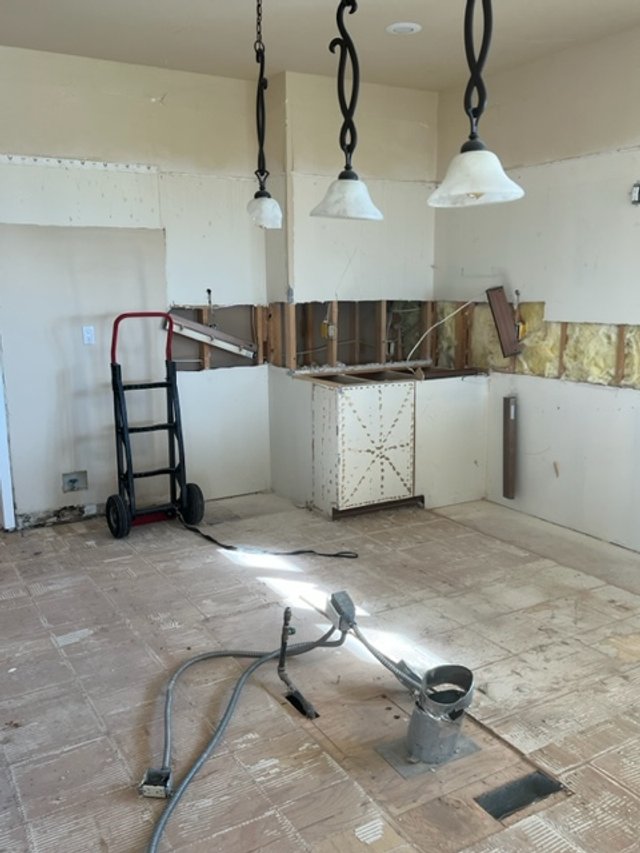  Hidden behind old kitchen cabinetry stair bulk head  