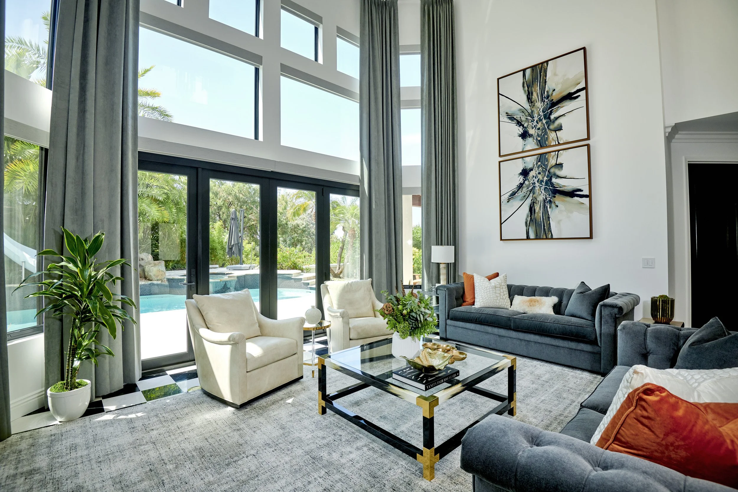  Custom Velvet Window Coverings - Living Room Remodel  