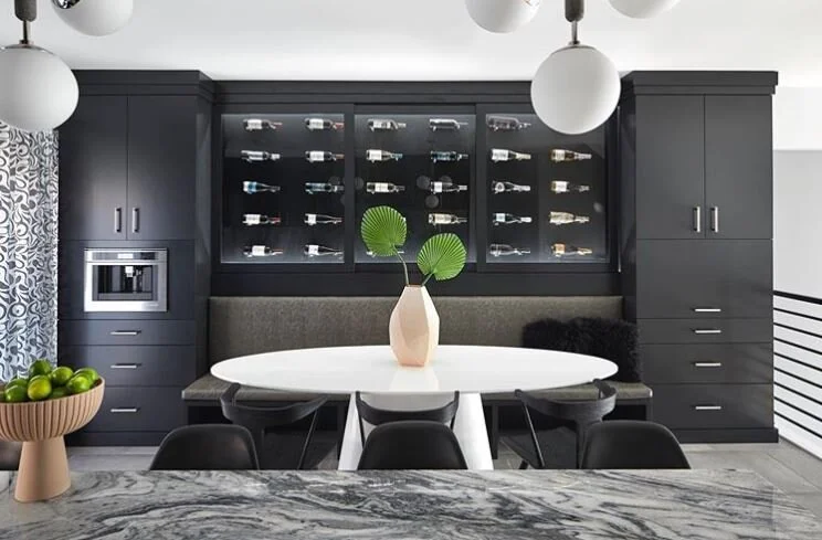  Widell Boschetti Modern Banquette Wine Corner 