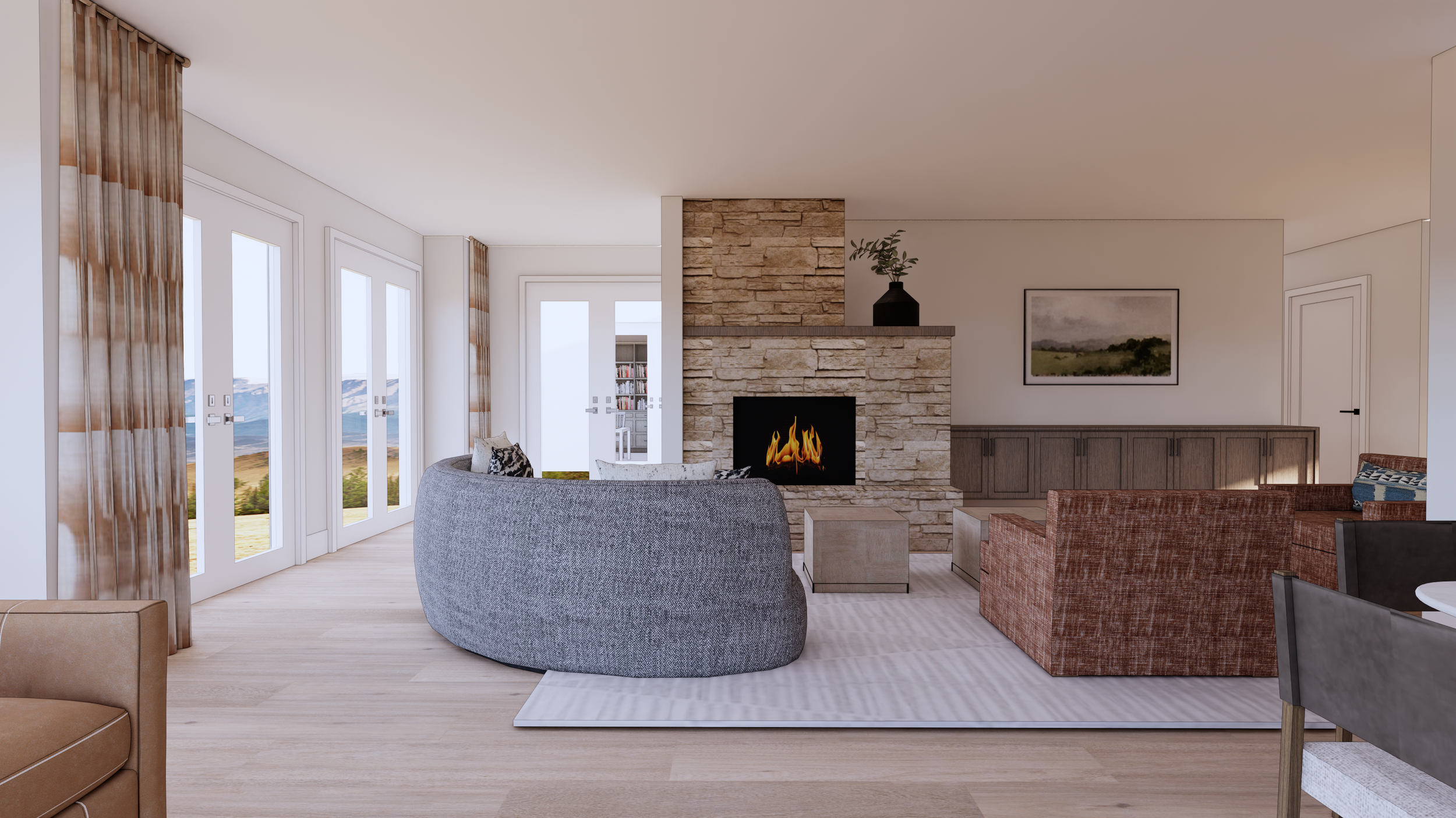  Proposed Living Room Furnishings and Window Coverings 