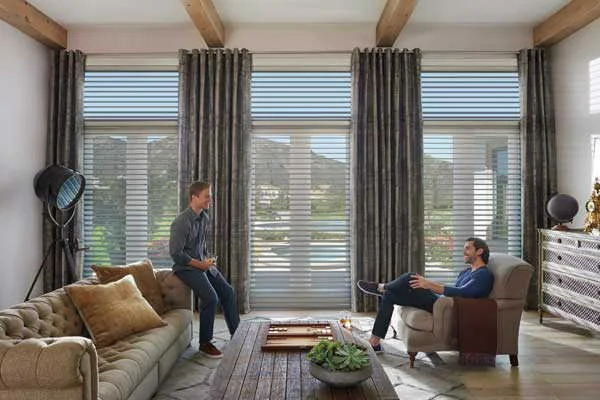  Hunter Douglas Layered Window Treatments with Draperies 