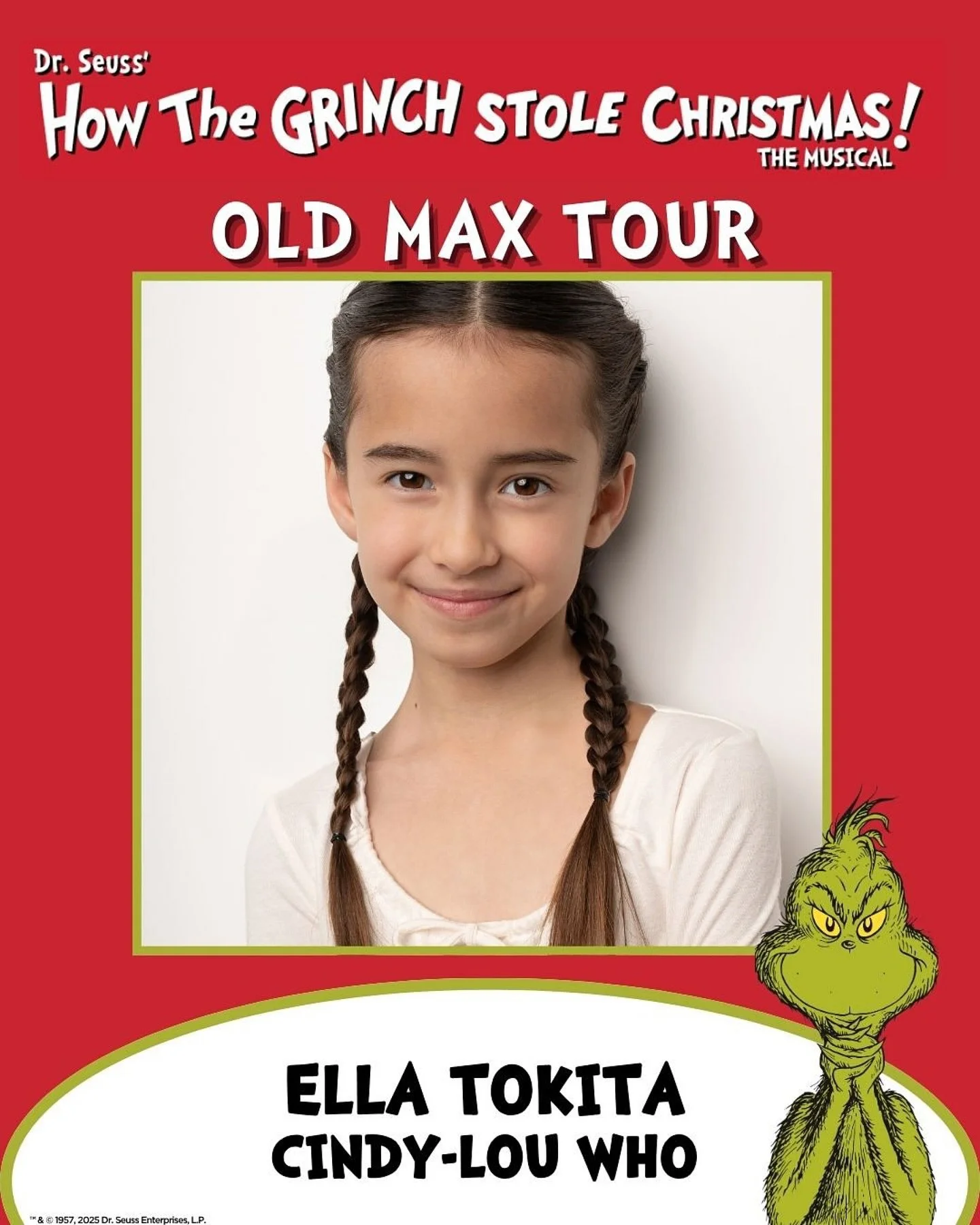 WHO&rsquo;s ready for some more WHO-tasical news⁉️

Congratulations 🎉 to #BYEMember @ellatokita who will be playing CINDY LOU WHO on the @grinchmusical Old Max Tour! 

We are so proud of you Ella! Have the best time ever! 🤩🌟❤️💚