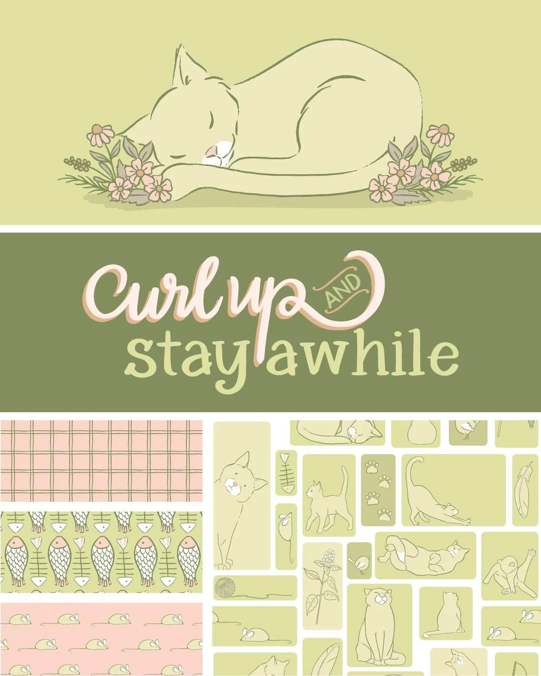 Happy to share my newest mini collection, Cozy Little Moments ✨
A little collection inspired by quiet days, cozy corners, sleepy cats, and the simple joy of slowing down.

Curl Up &amp; Stay Awhile 🐈🌿

Created for the #CreateWithCatCoq challenge wi
