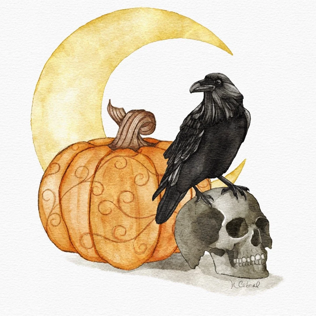 A little moonlight, a little mischief, and just enough spooky magic. 🌙🖤🎃 
I&rsquo;ve always loved the moodiness of Halloween&mdash;the ravens, pumpkins, moonlit nights, and all the little details that make this time of year feel a little magical. 
