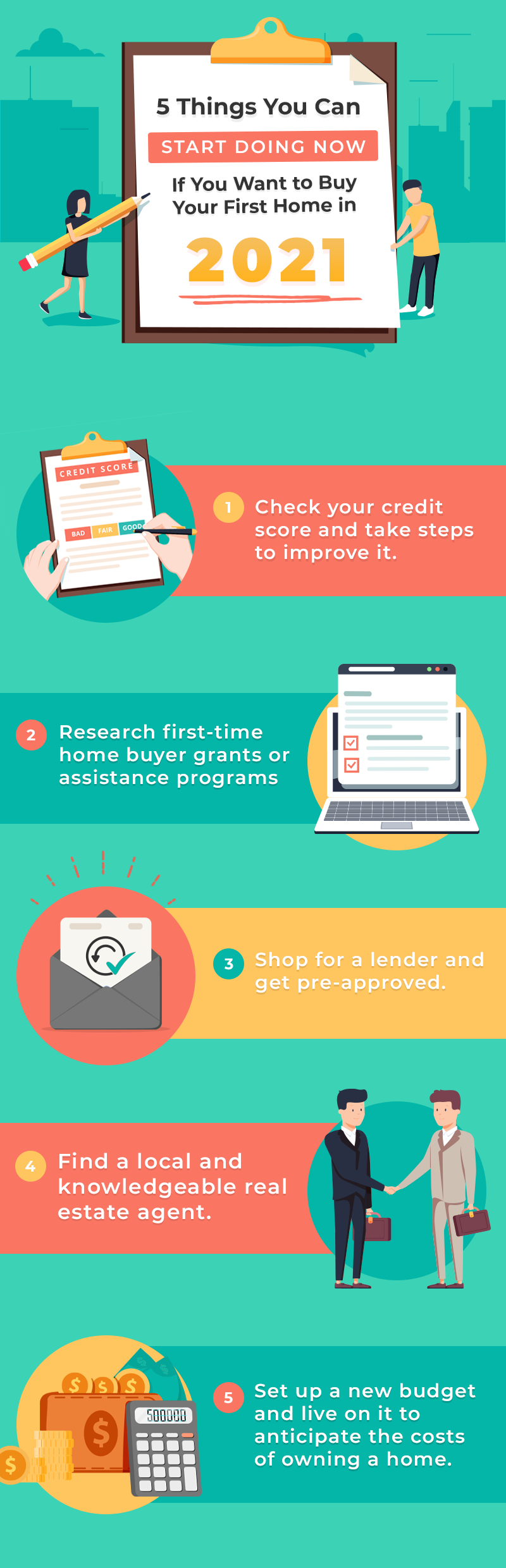 5 Things You Can Start Doing Now If You Want to Buy Your First Home in 2021