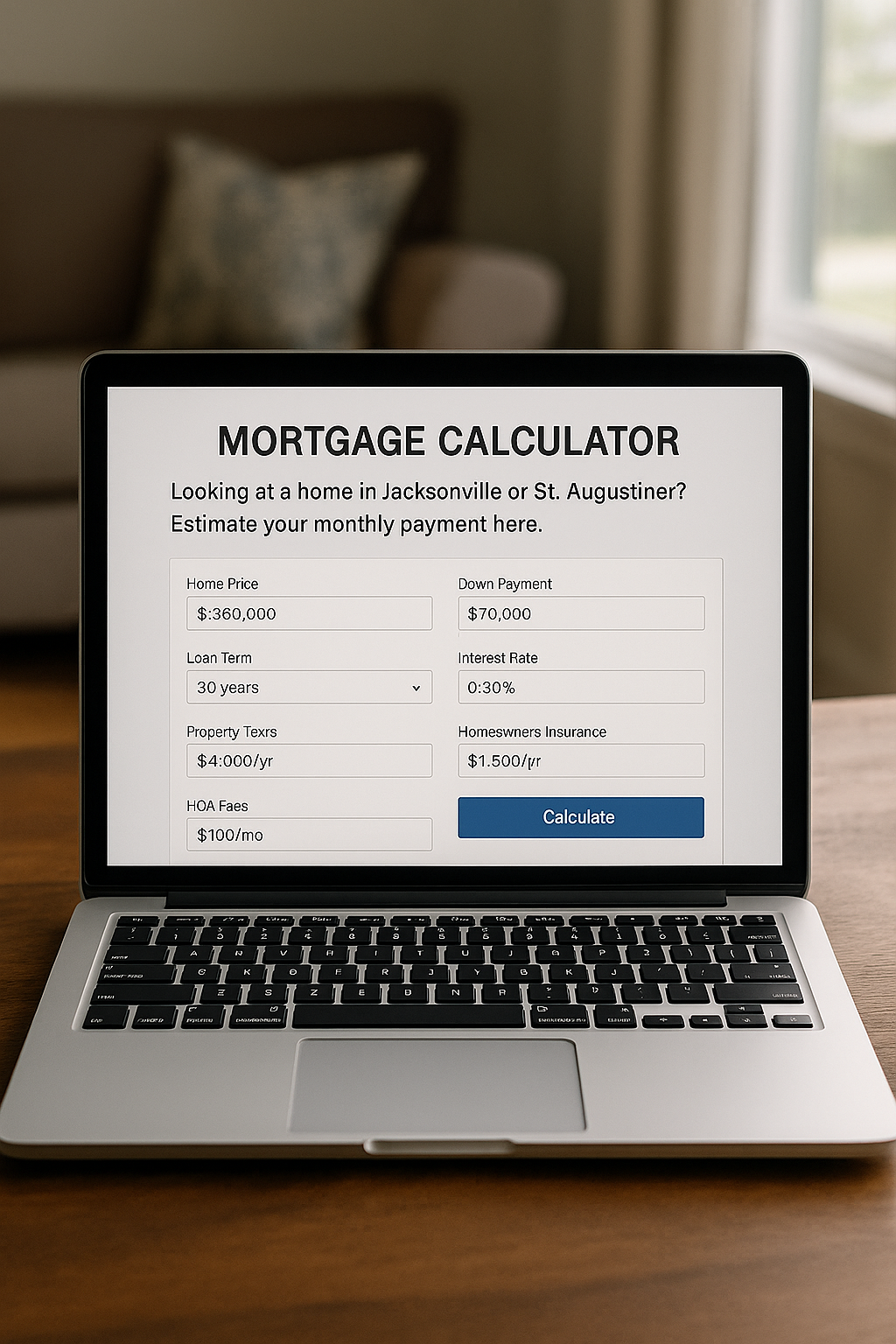 Trying to Estimate Your Mortgage Payment in Jacksonville or St. Augustine? Start Here.